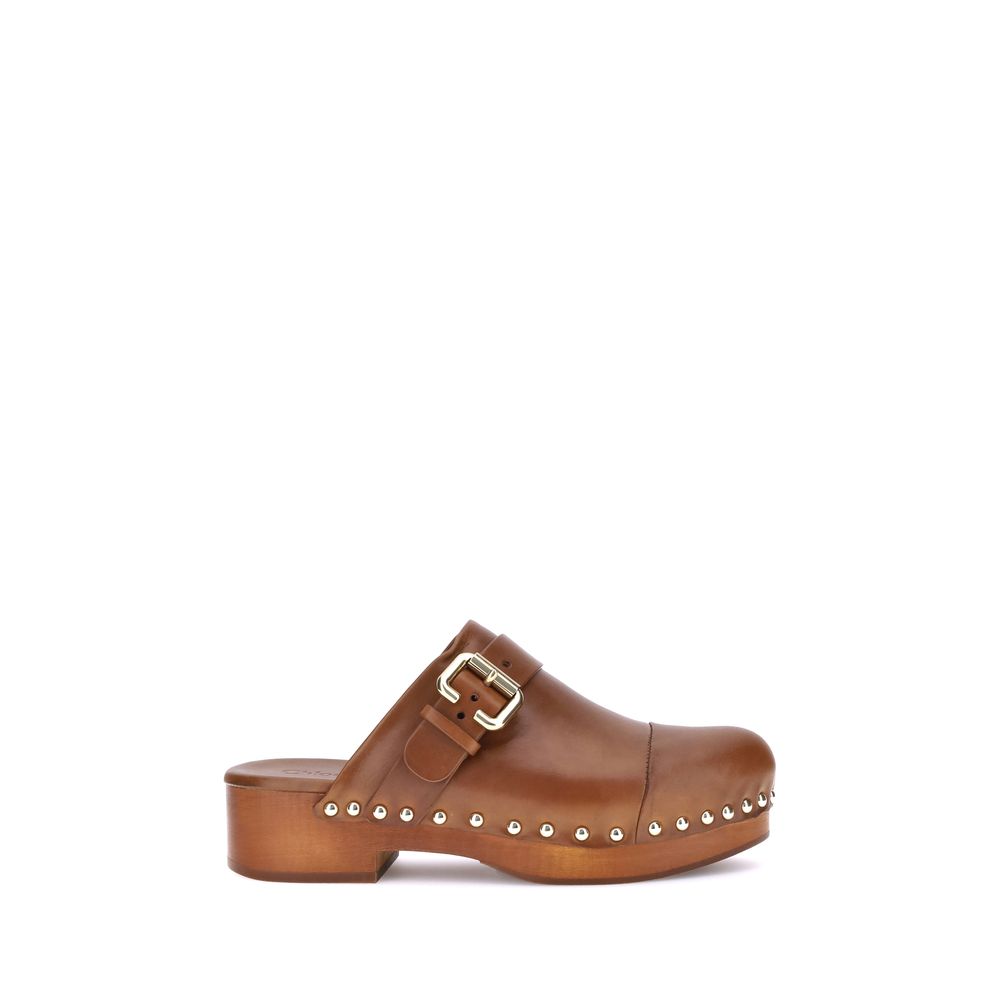 Chloe Brown Calf Leather Bos Taurus Clogs