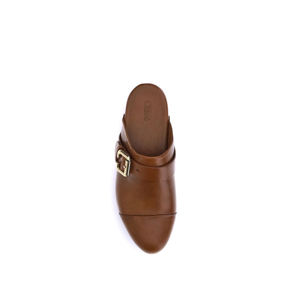 Chloe Brown Calf Leather Bos Taurus Clogs