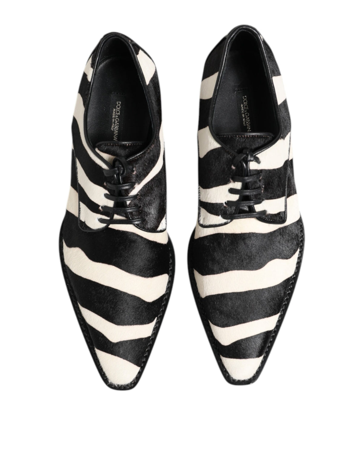 Dolce & Gabbana Zwart Witte Zebra Pony Bont Galaschoenen