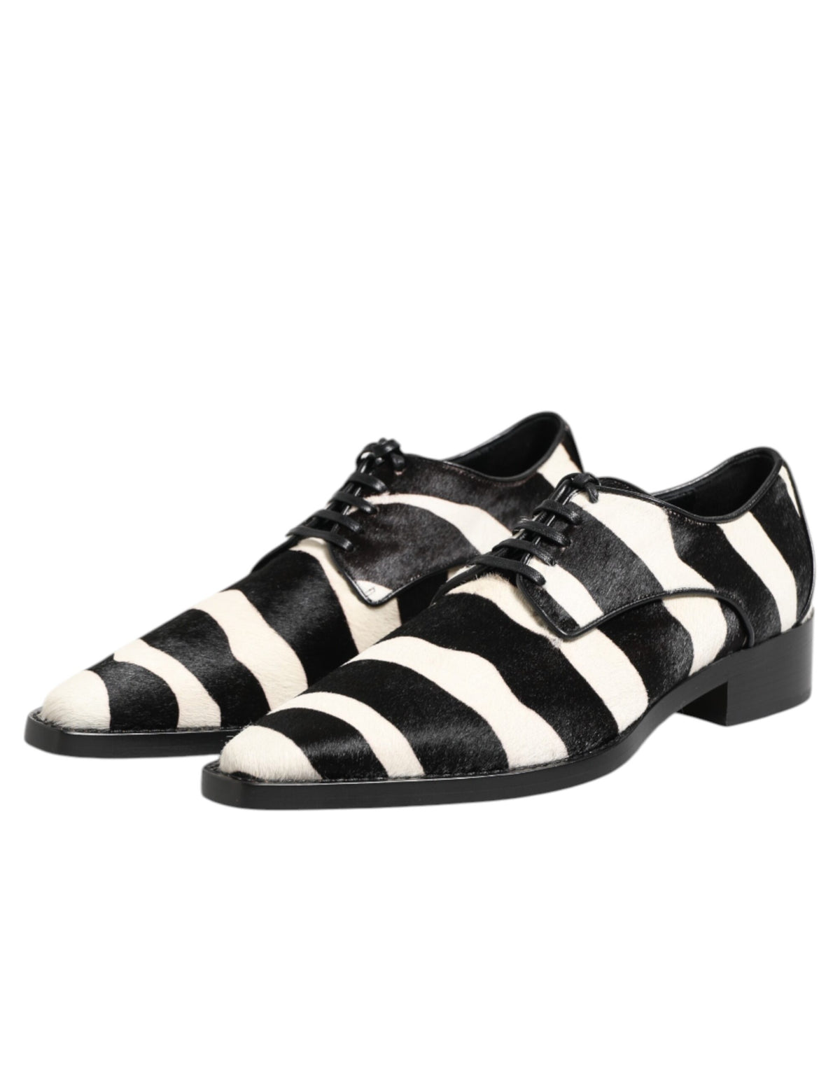 Dolce & Gabbana Zwart Witte Zebra Pony Bont Galaschoenen