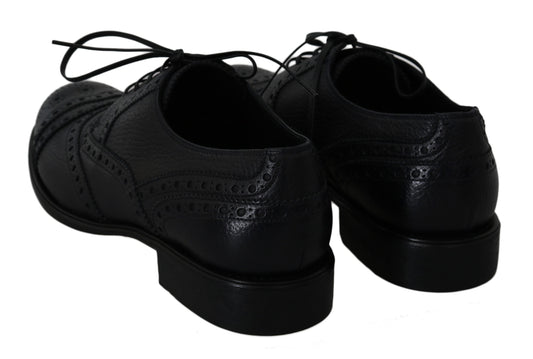Dolce & Gabbana Blue Leather Wingtip Oxford Dress Shoes
