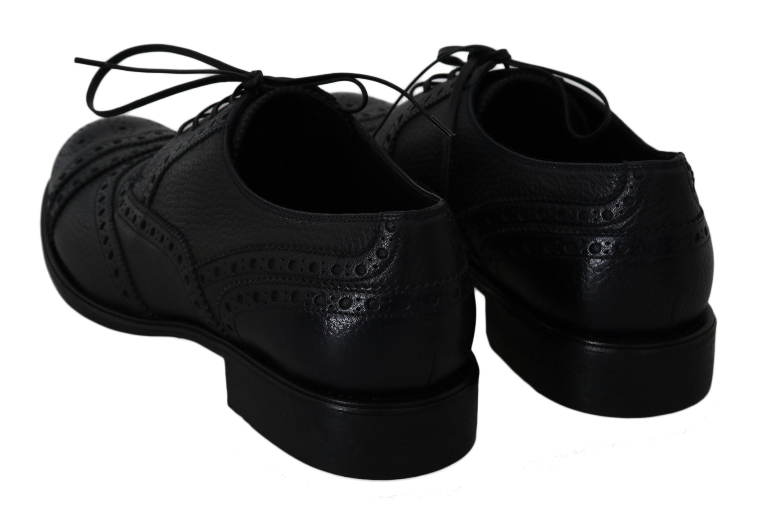 Dolce & Gabbana Blue Leather Wingtip Oxford Dress Shoes