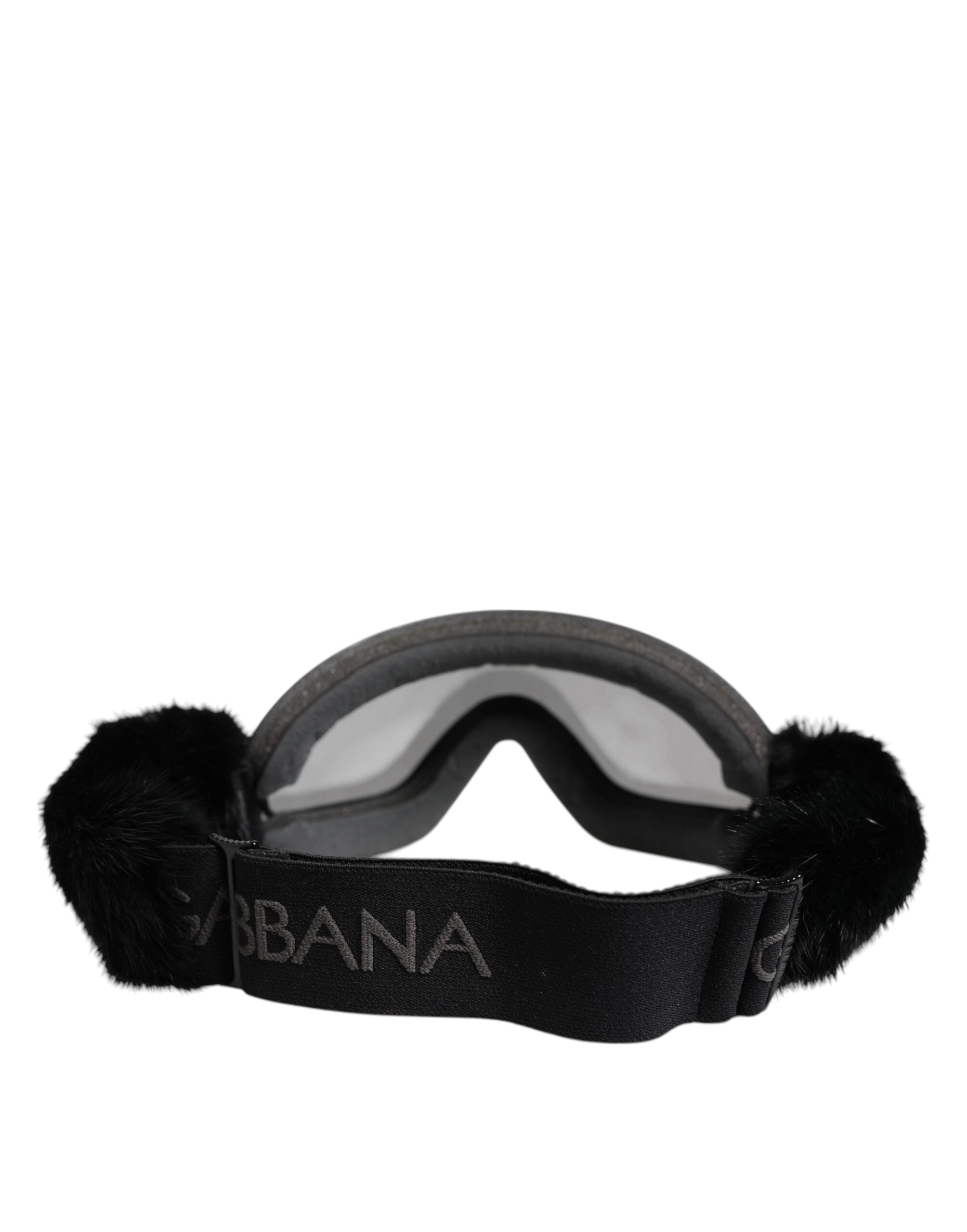 Dolce & Gabbana Zwart Bi0759 Lace Gespiegelde Skibril Masker Zonnebril