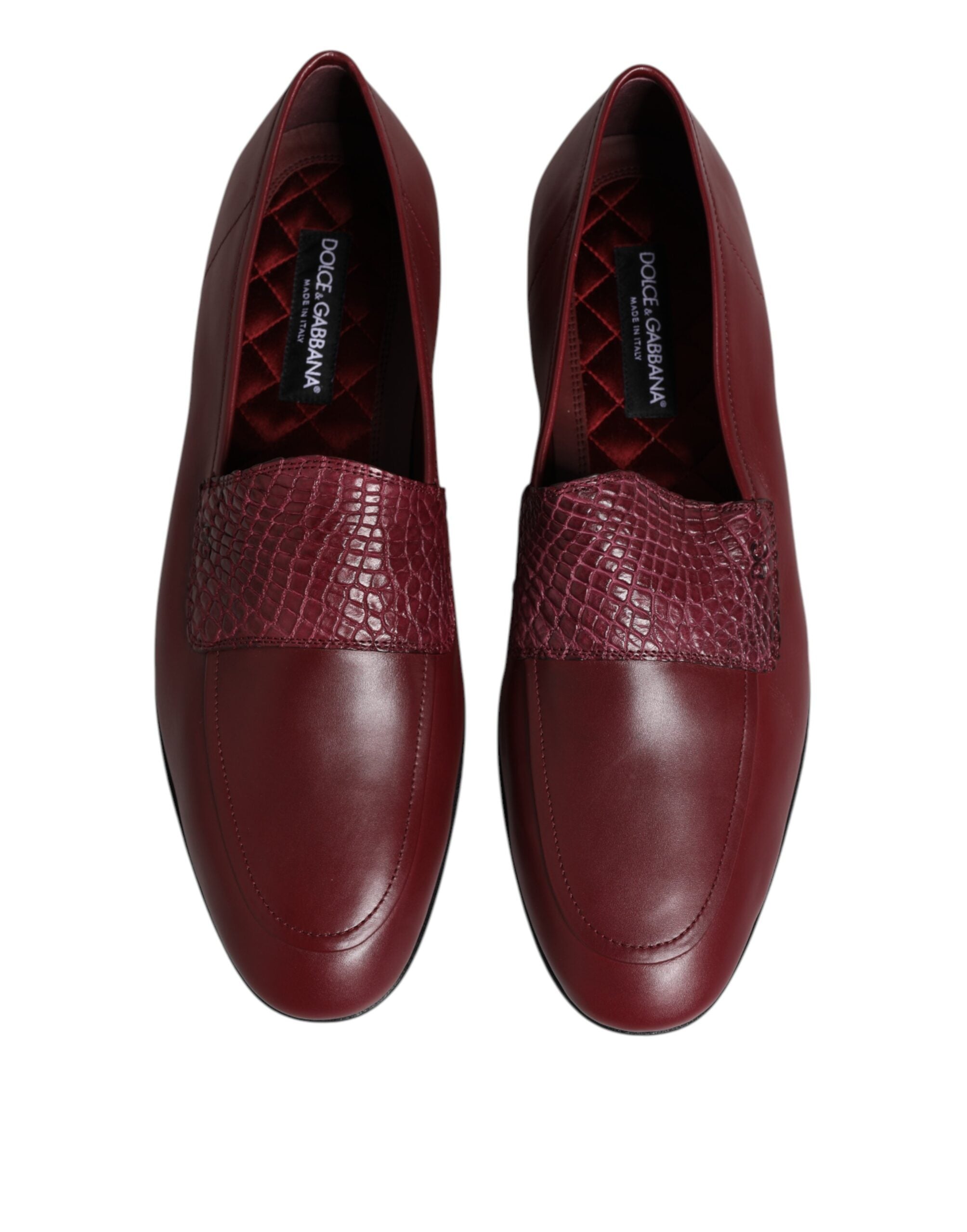Dolce & Gabbana Bordeaux Kalfsleren Formele Instappers