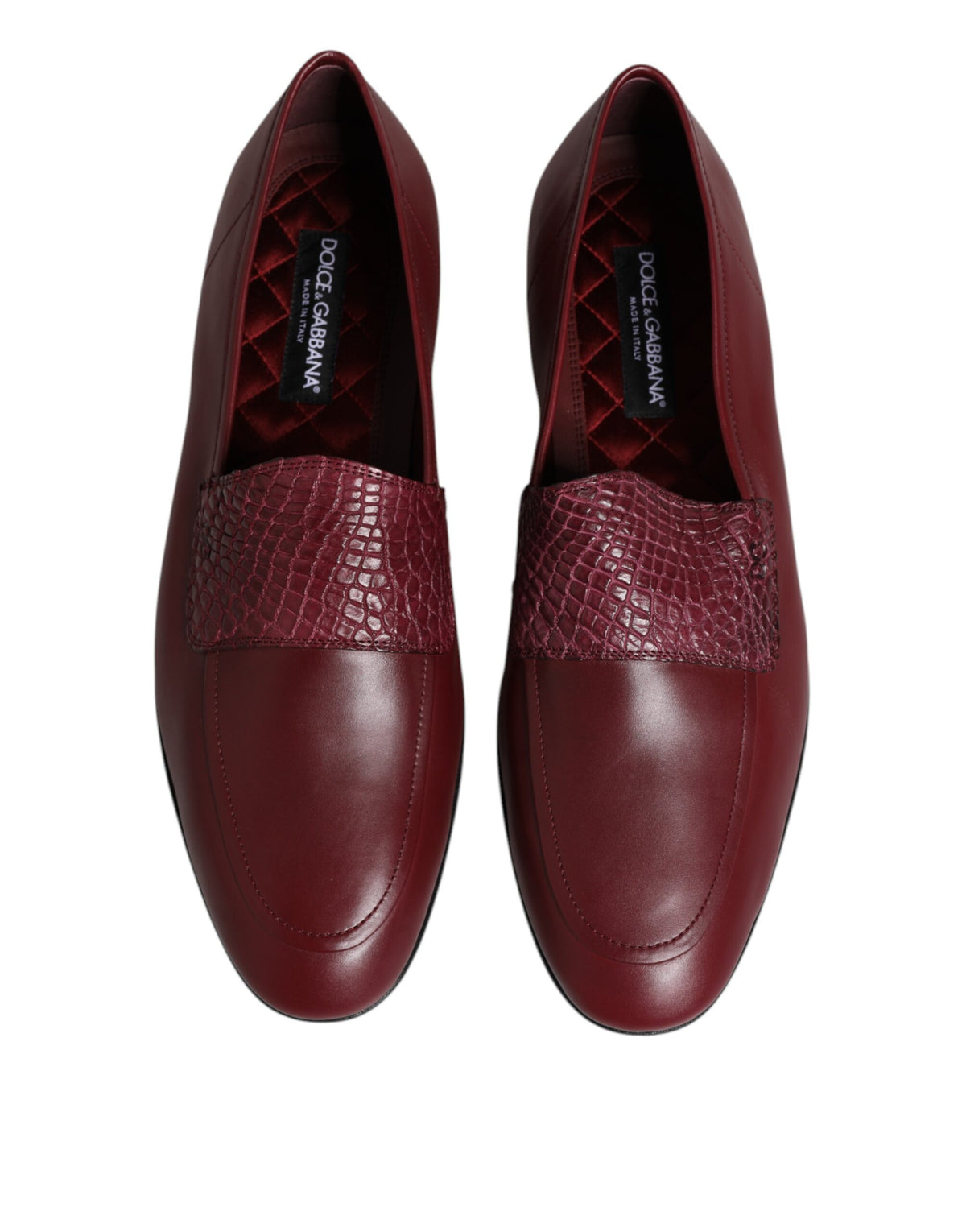 Dolce & Gabbana Bordeaux Kalfsleren Formele Instappers