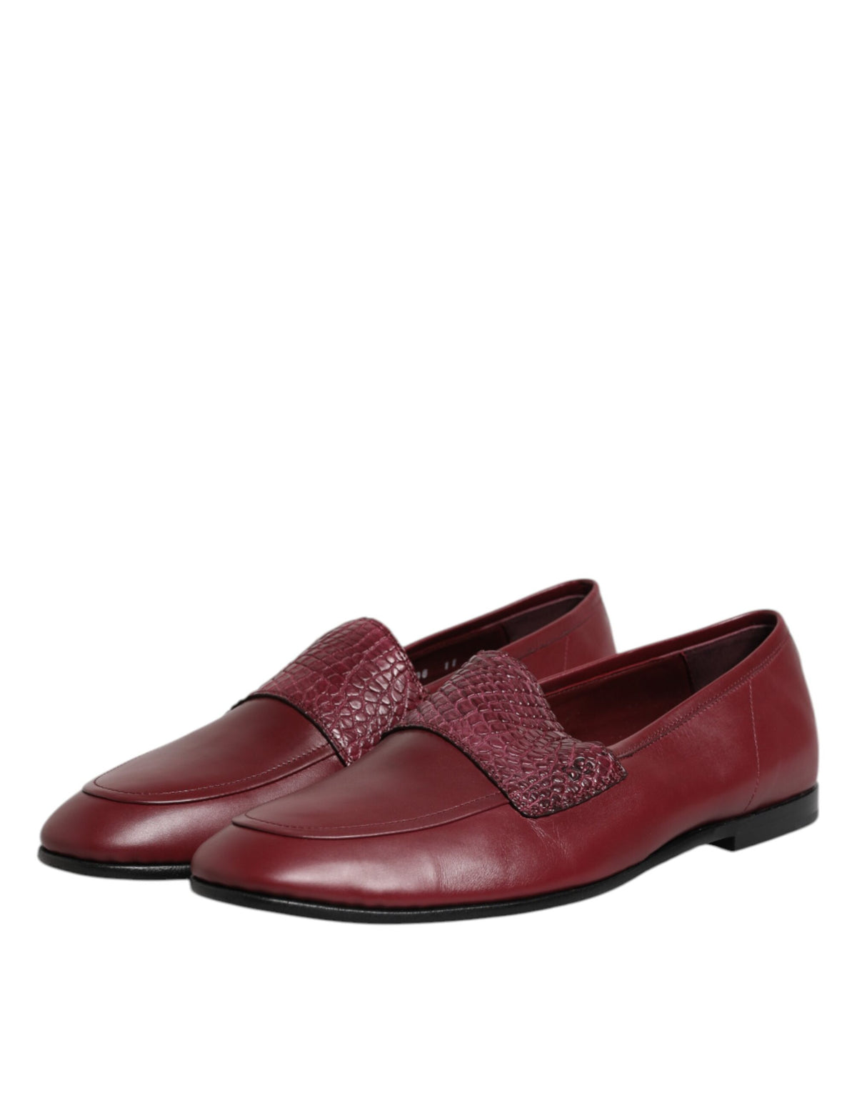 Dolce & Gabbana Bordeaux Kalfsleren Formele Instappers