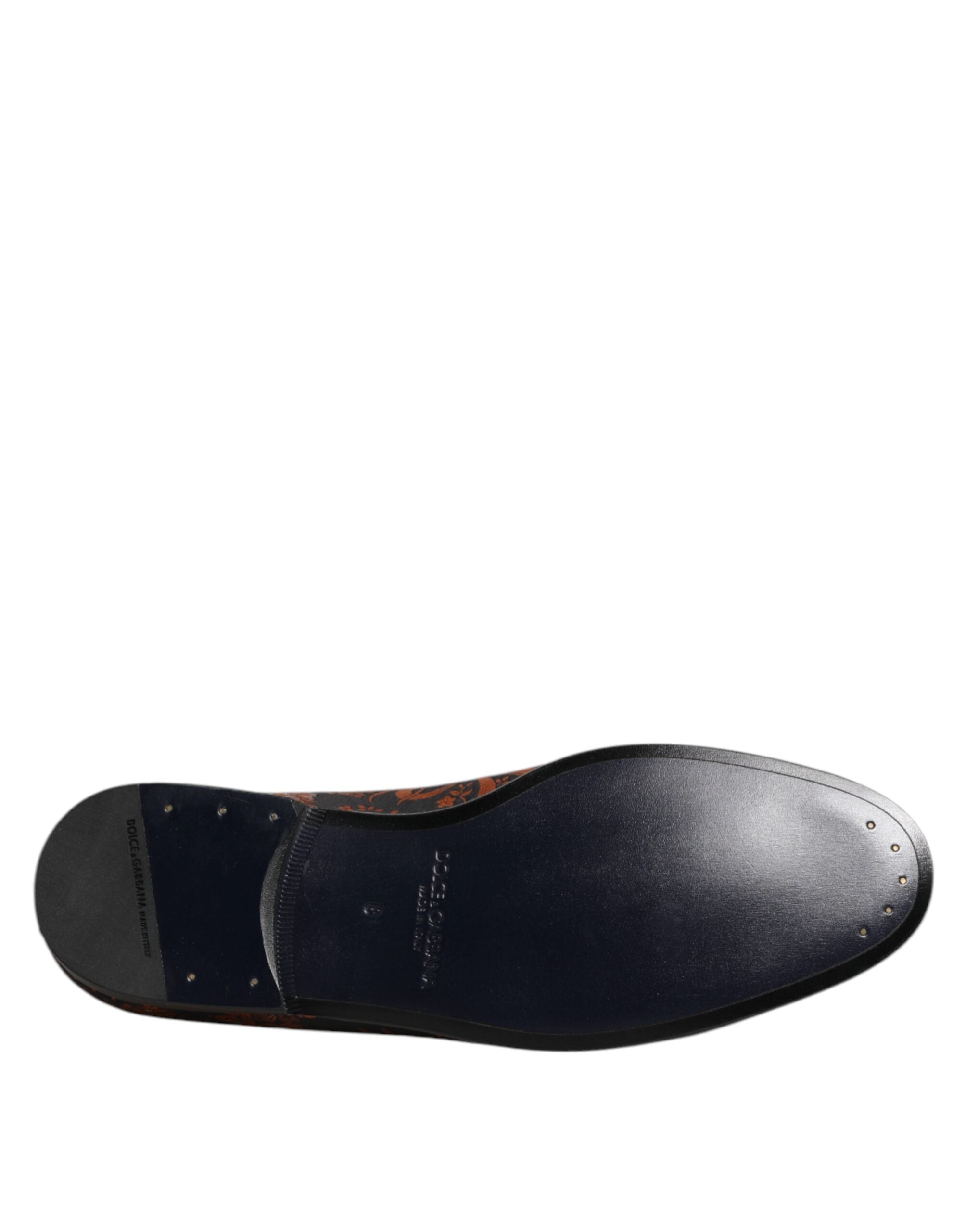 Dolce & Gabbana Black Jacquard Polyester Slip-On Loafer Shoes
