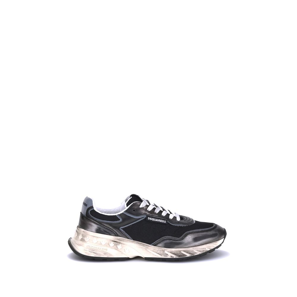 Dsquared² Zwarte Kalfsleren Bos Taurus Atletische Sneakers