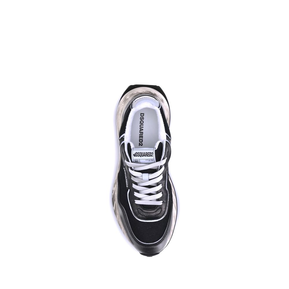 Dsquared² Zwarte Kalfsleren Bos Taurus Atletische Sneakers