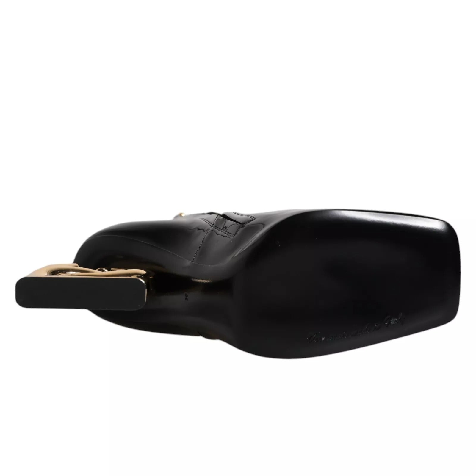 Dolce & Gabbana Zwarte Jackie Leren Halfhoge Laarzen Schoenen