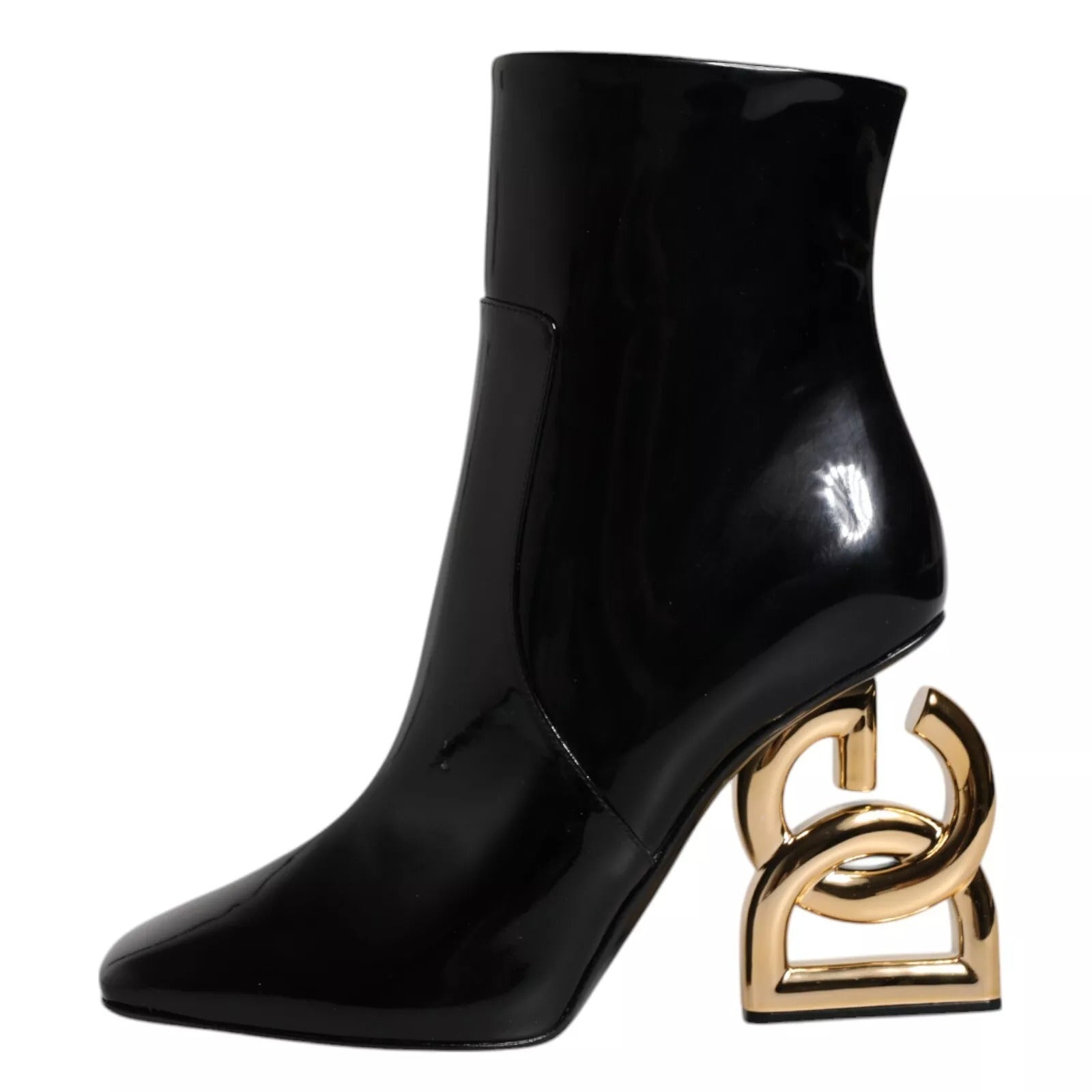 Dolce & Gabbana Zwarte Jackie Leren Halfhoge Laarzen Schoenen
