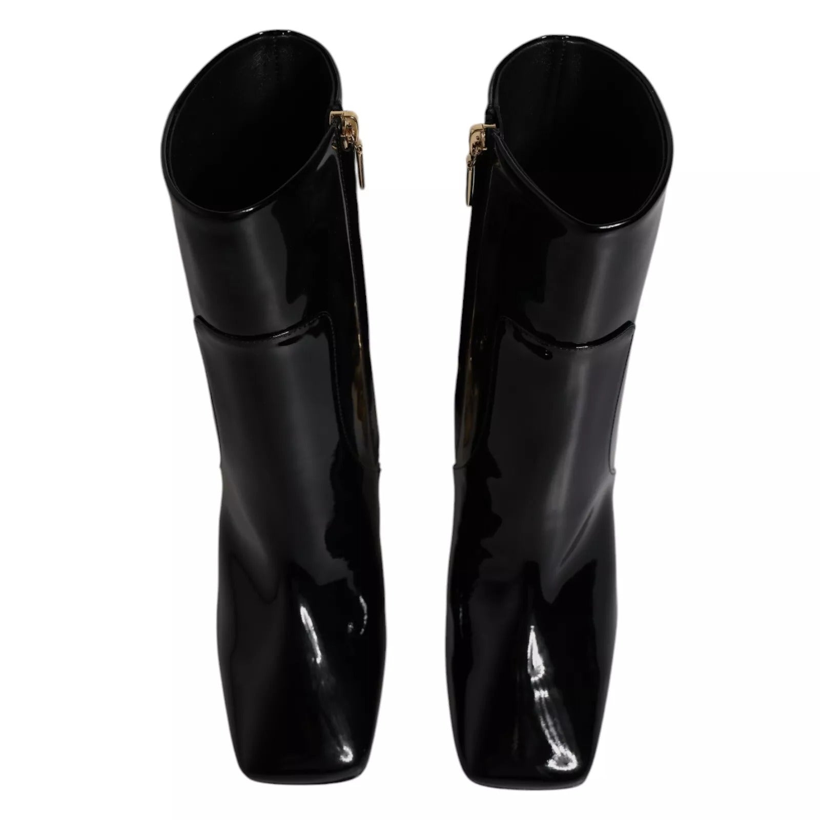 Dolce & Gabbana Zwarte Jackie Leren Halfhoge Laarzen Schoenen