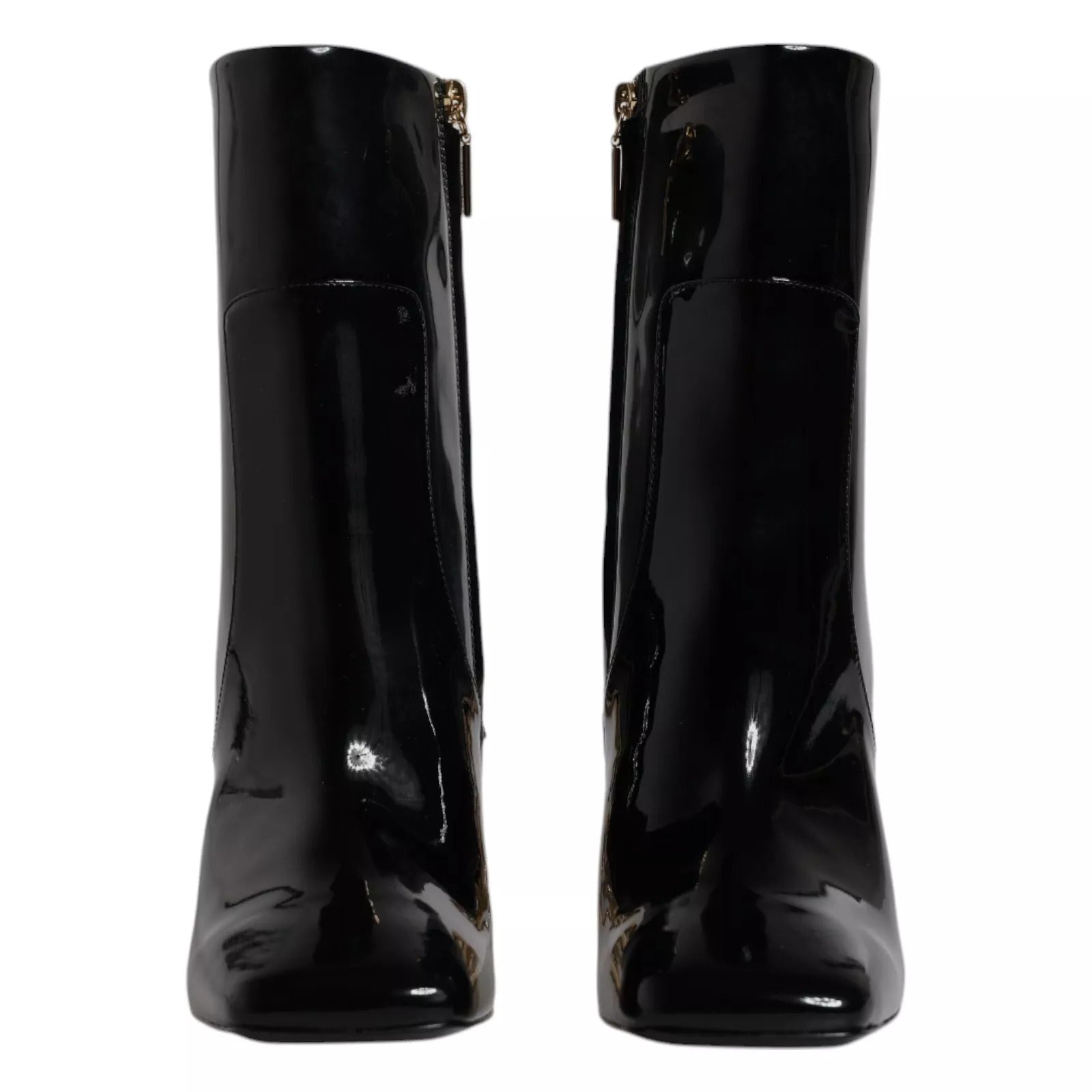 Dolce & Gabbana Zwarte Jackie Leren Halfhoge Laarzen Schoenen