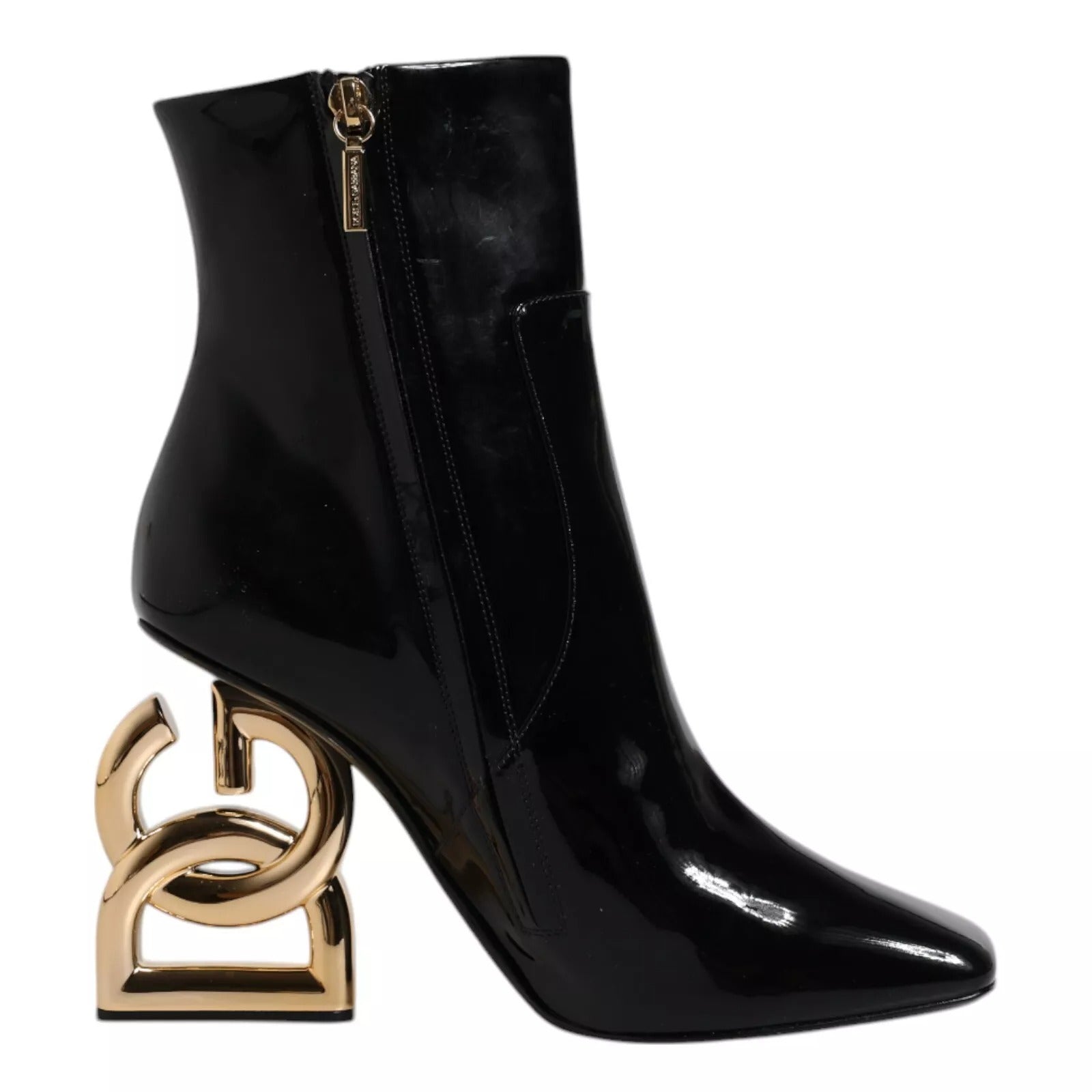 Dolce & Gabbana Zwarte Jackie Leren Halfhoge Laarzen Schoenen