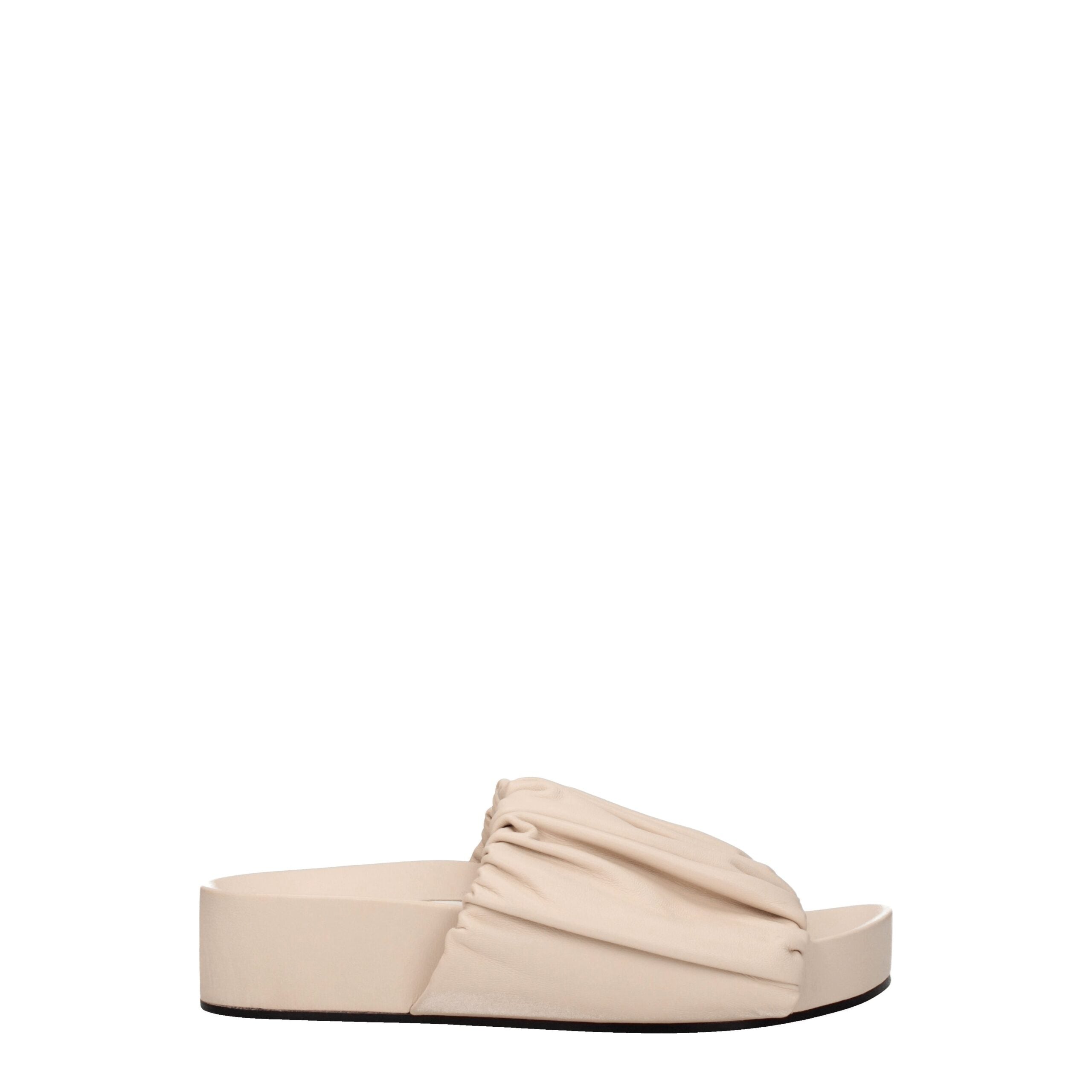Jil Sander roze leren pantoffels