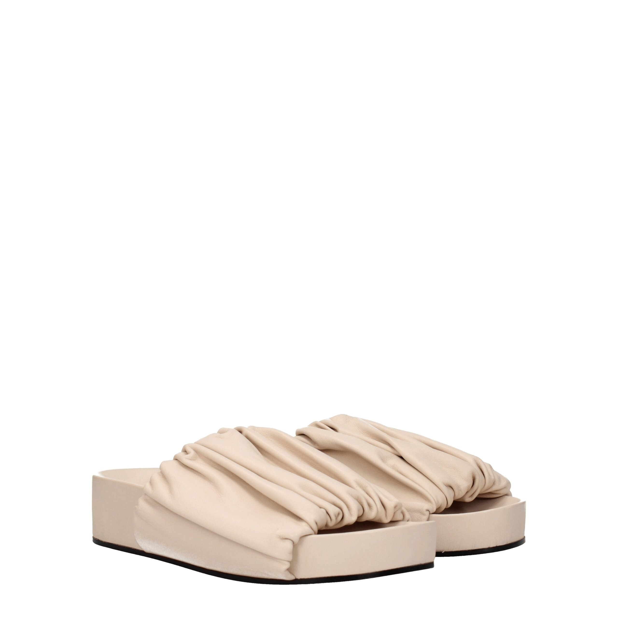 Jil Sander roze leren pantoffels