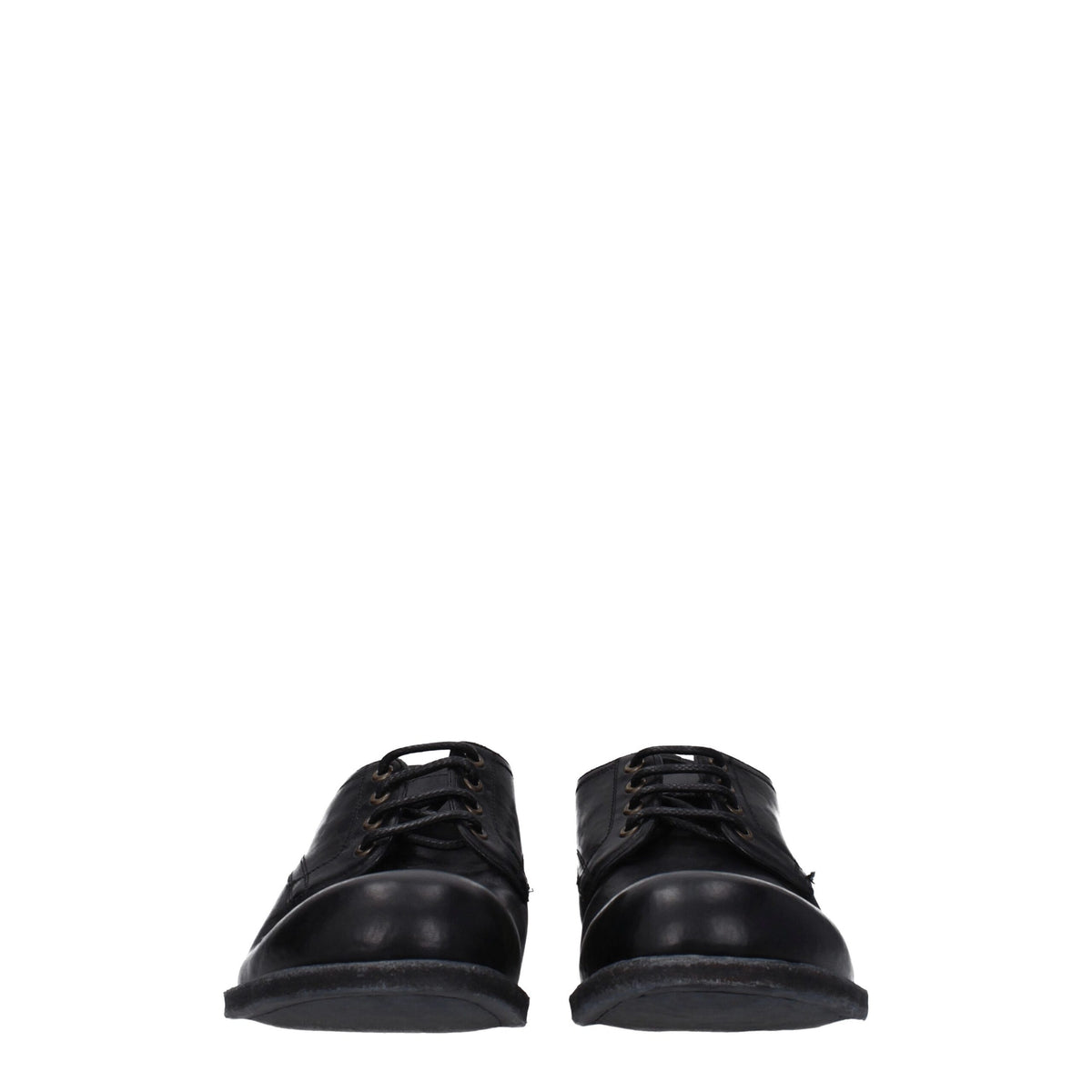 Dolce & Gabbana Zwarte Leren Veterschoenen