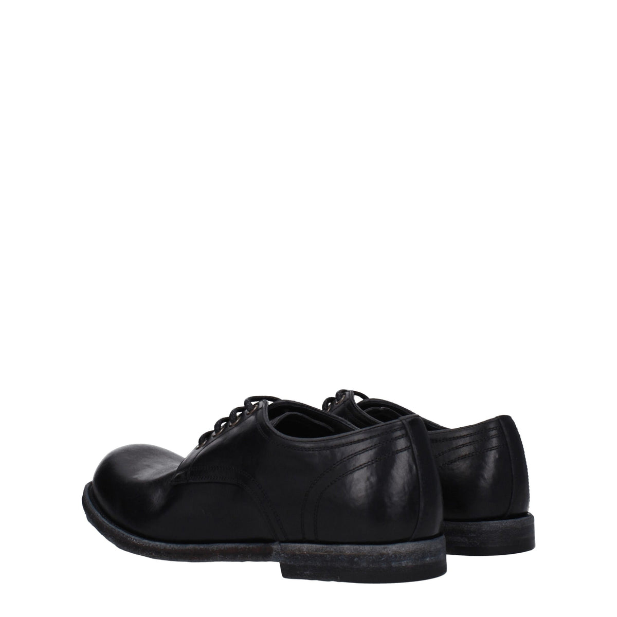 Dolce & Gabbana Zwarte Leren Veterschoenen