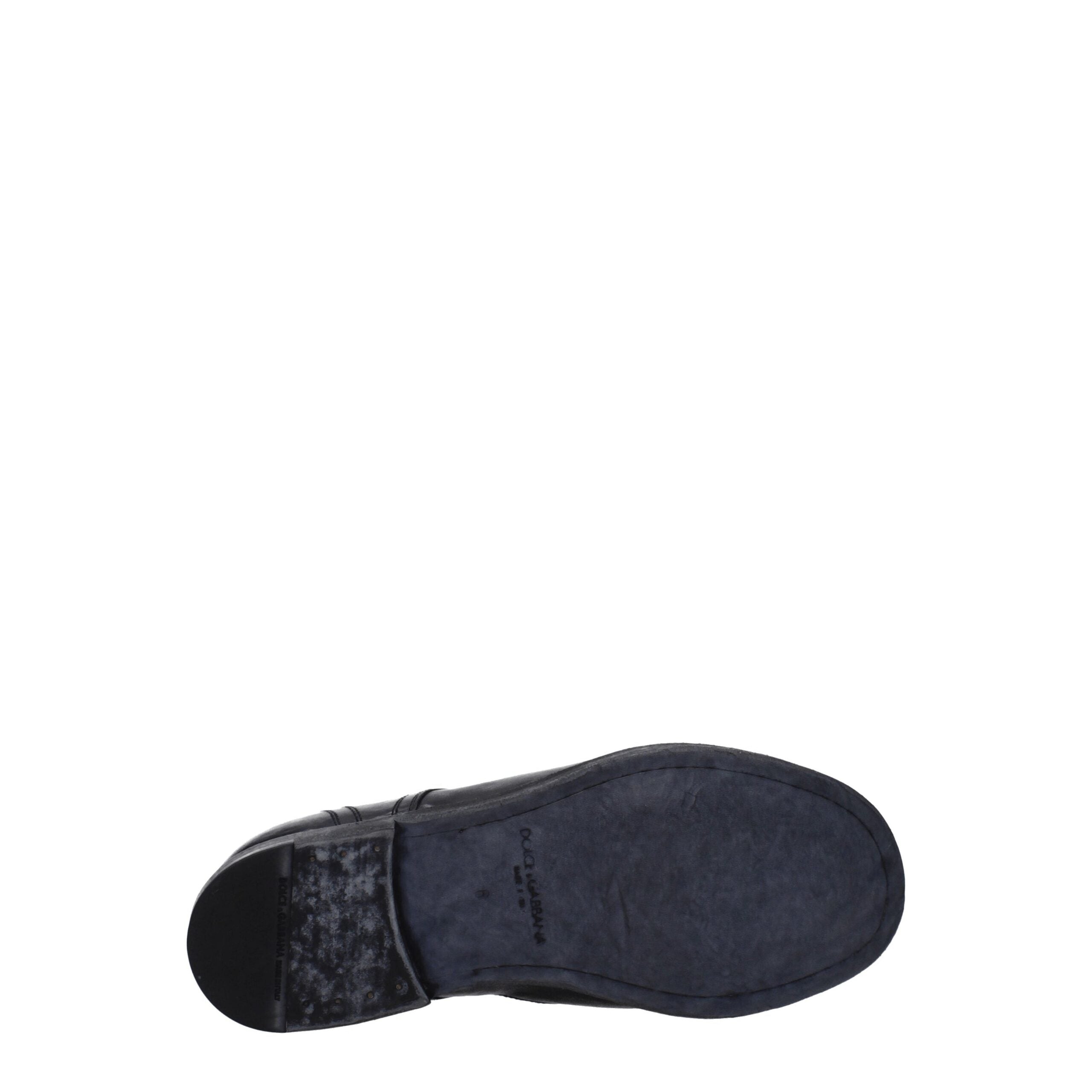 Dolce & Gabbana Zwarte Leren Veterschoenen