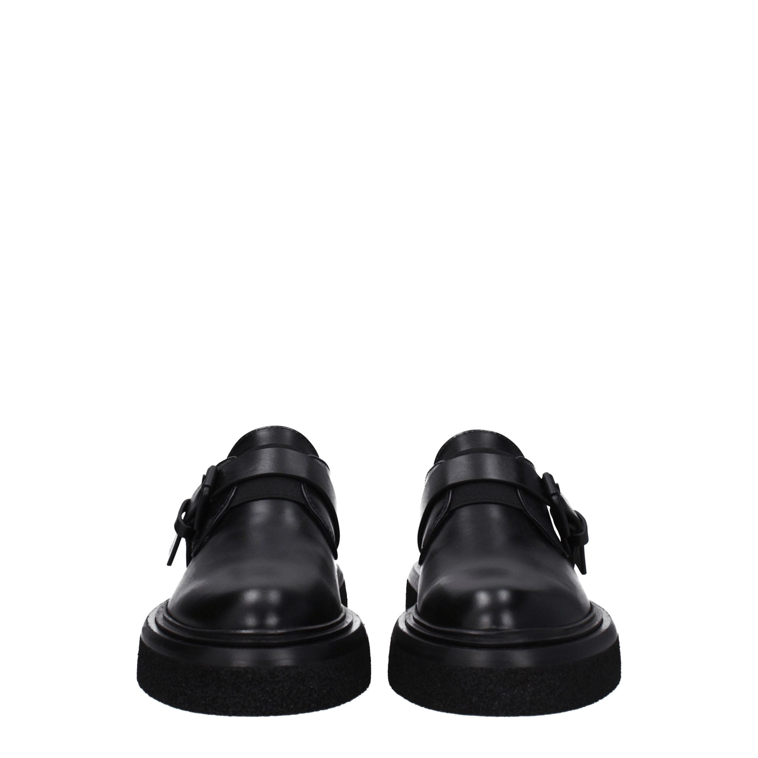 Max Mara Zwarte Leren Veterschoenen en Derbies
