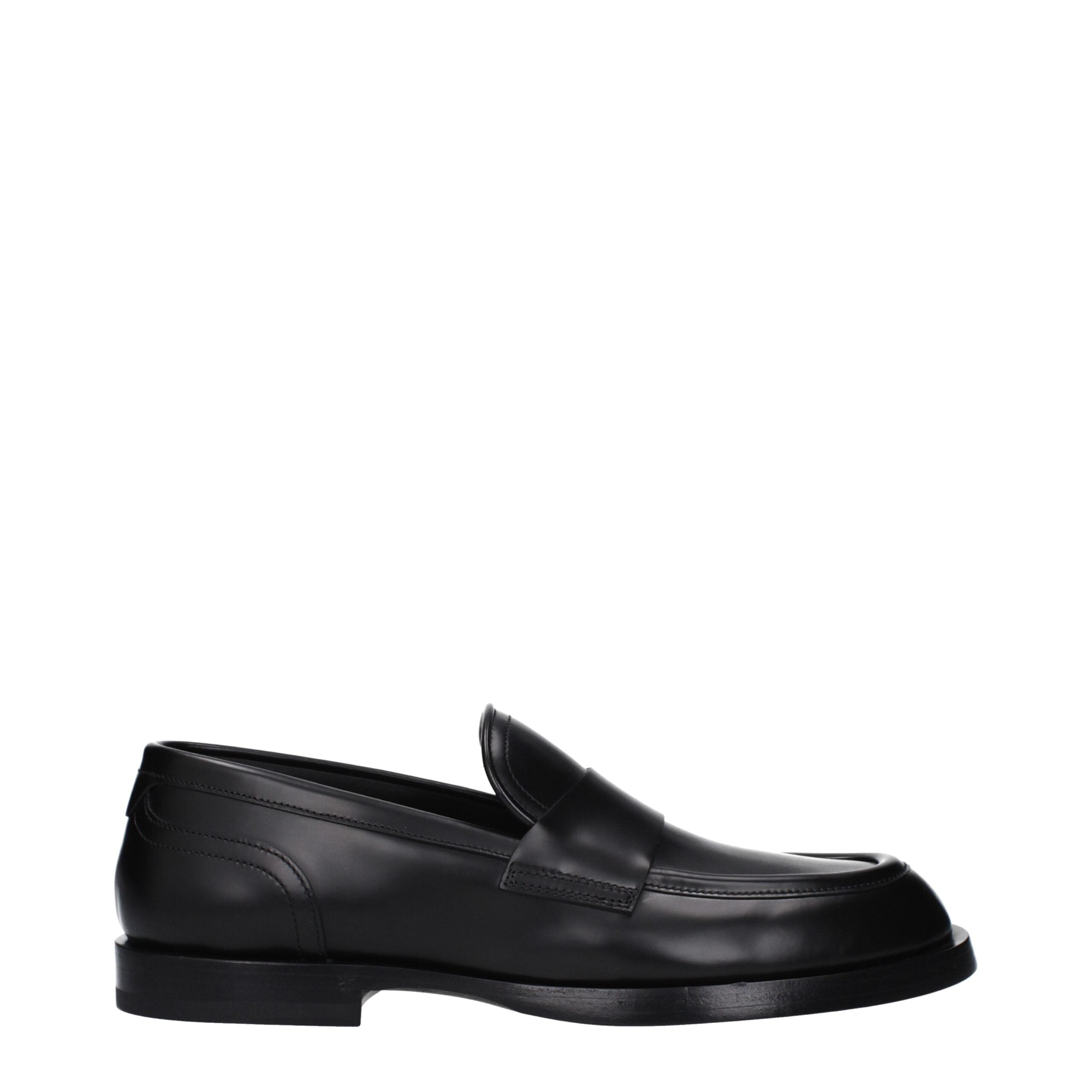 Dolce & Gabbana Zwarte Leren Instapschoenen