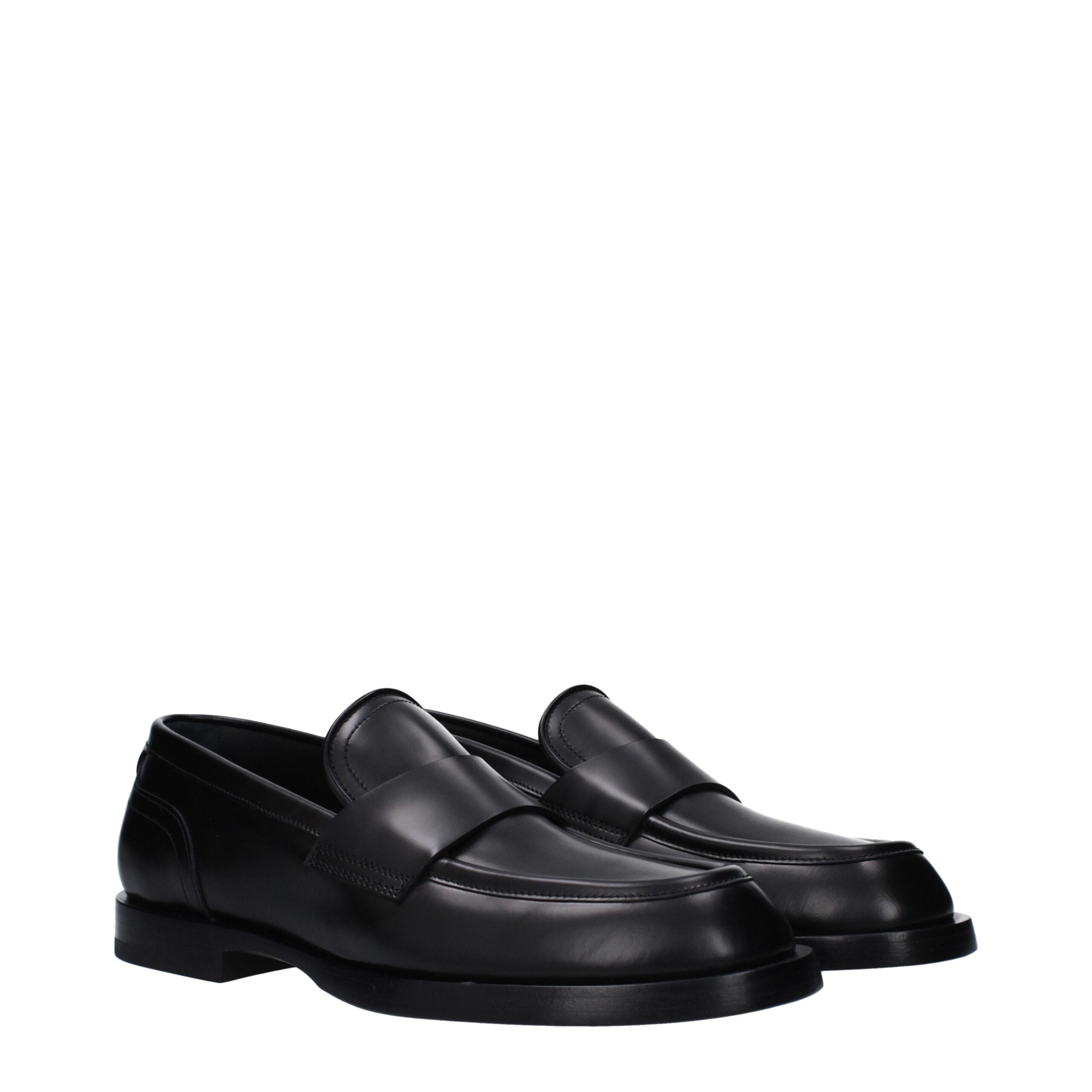 Dolce & Gabbana Zwarte Leren Instapschoenen