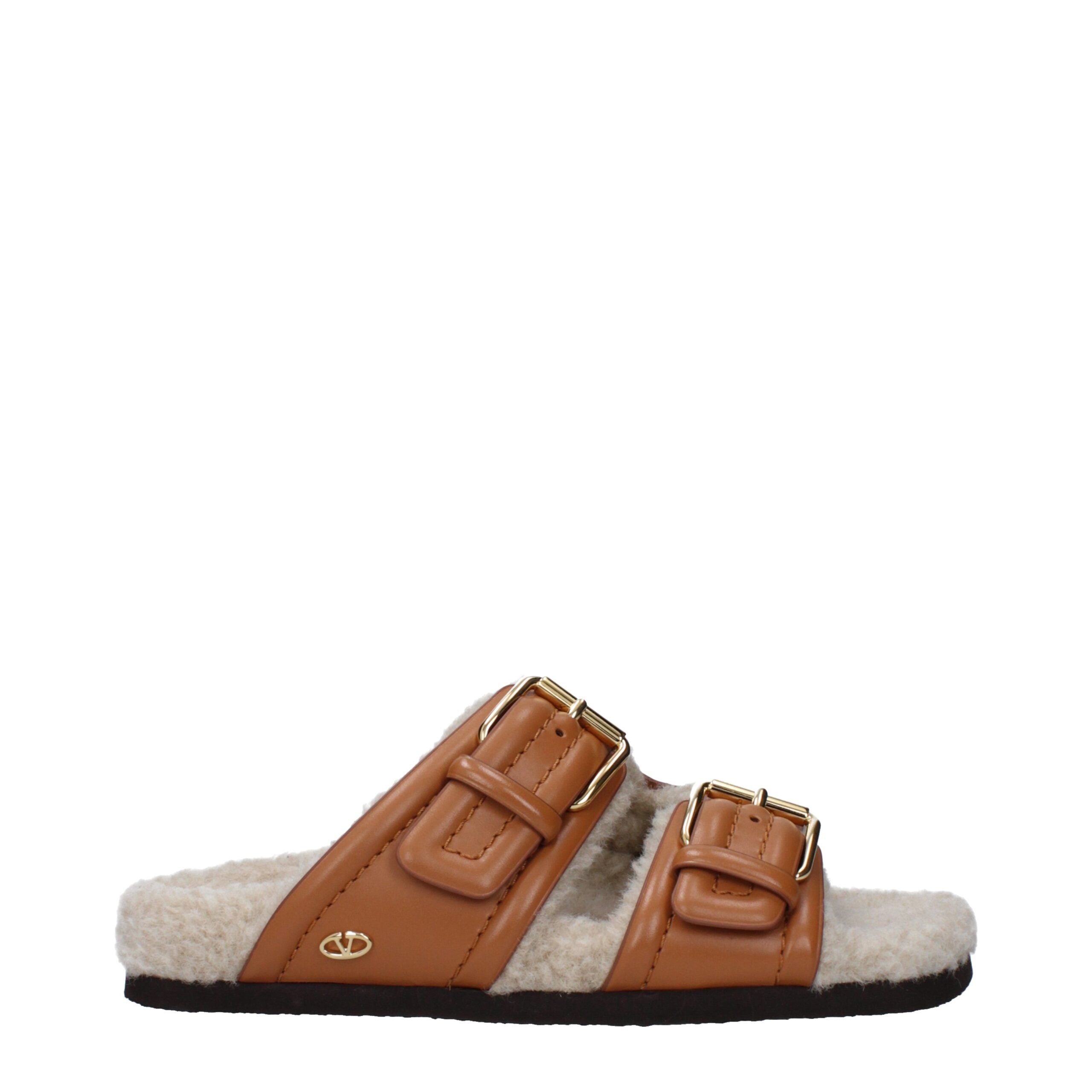 Valentino Garavani Bruine Leren Slippers