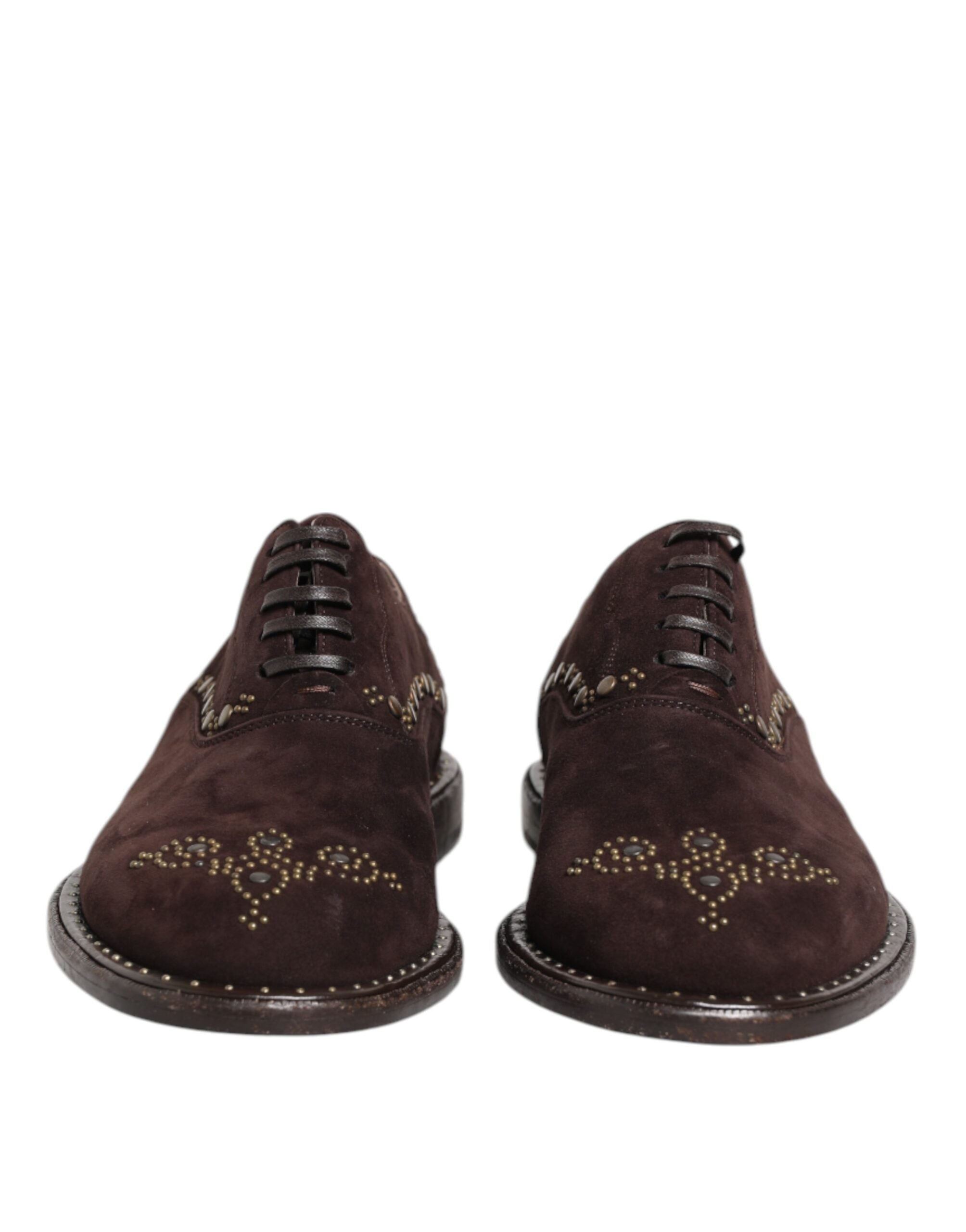 Dolce & Gabbana Brown Velvet Lace-Up Oxford Dress Shoes