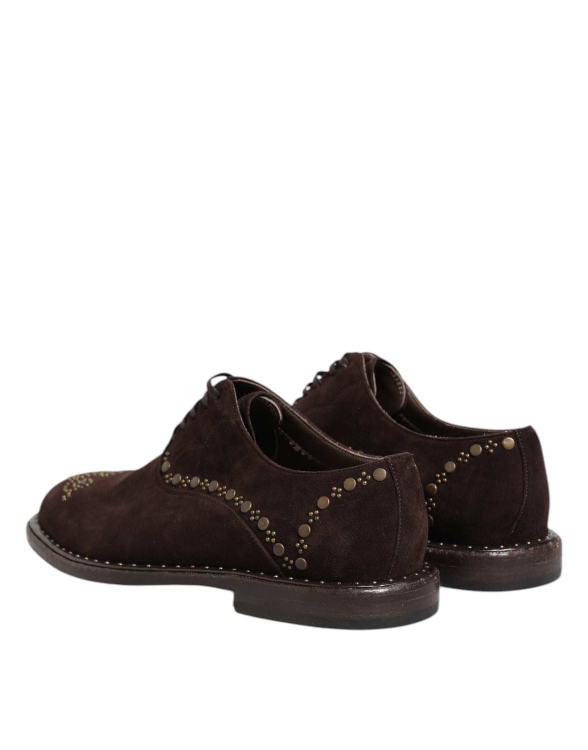 Dolce & Gabbana Brown Velvet Lace-Up Oxford Dress Shoes