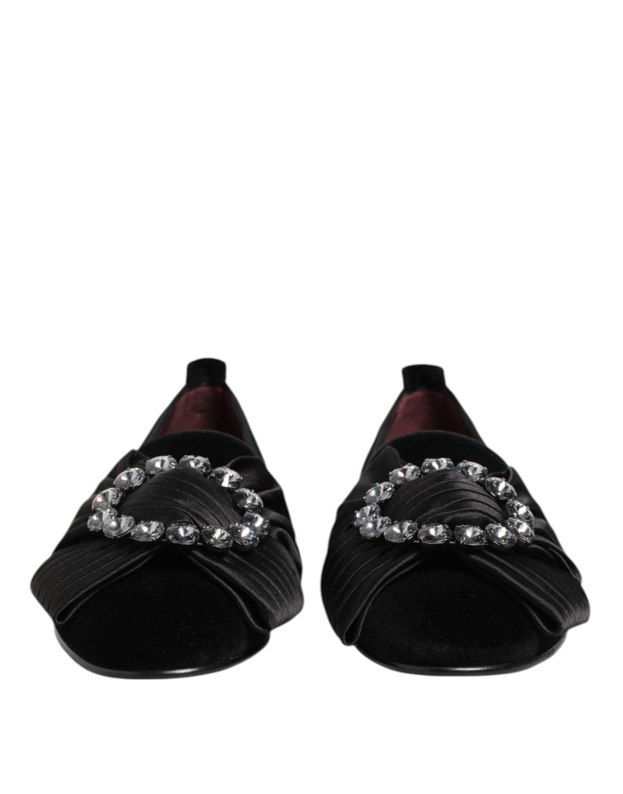 Dolce & Gabbana Zwarte VATICANO Crystal Ribbon Instappers