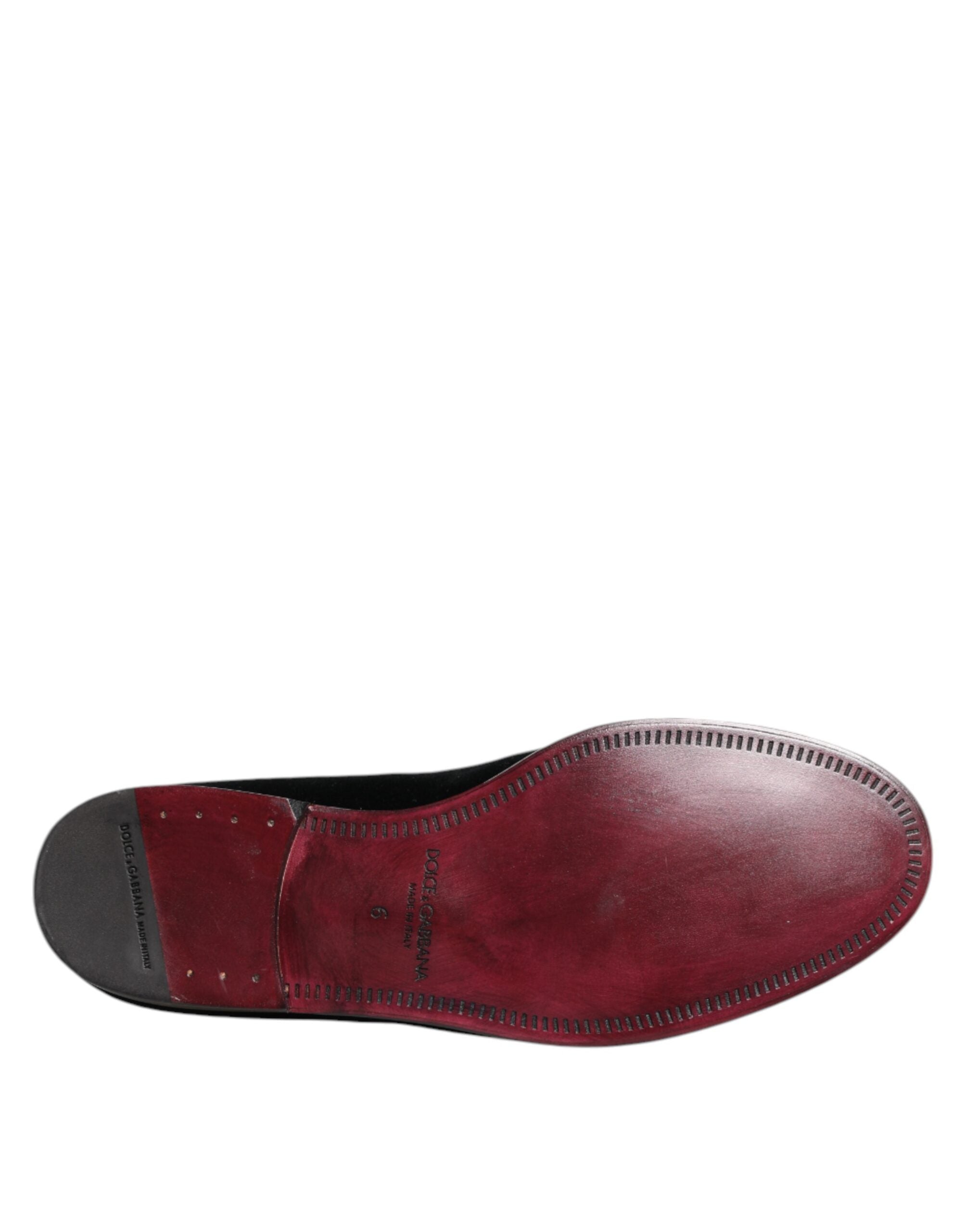 Dolce & Gabbana Zwarte Fluweel Loafers Formele Herenschoenen