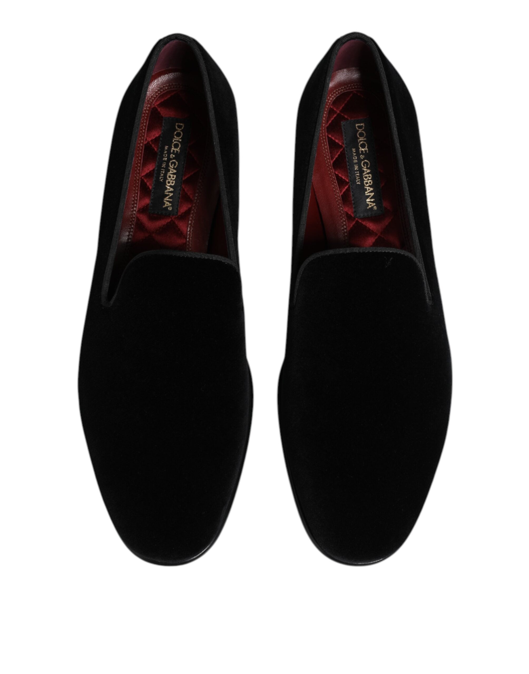 Dolce & Gabbana Zwarte Fluweel Instappers Heren Formele Schoenen
