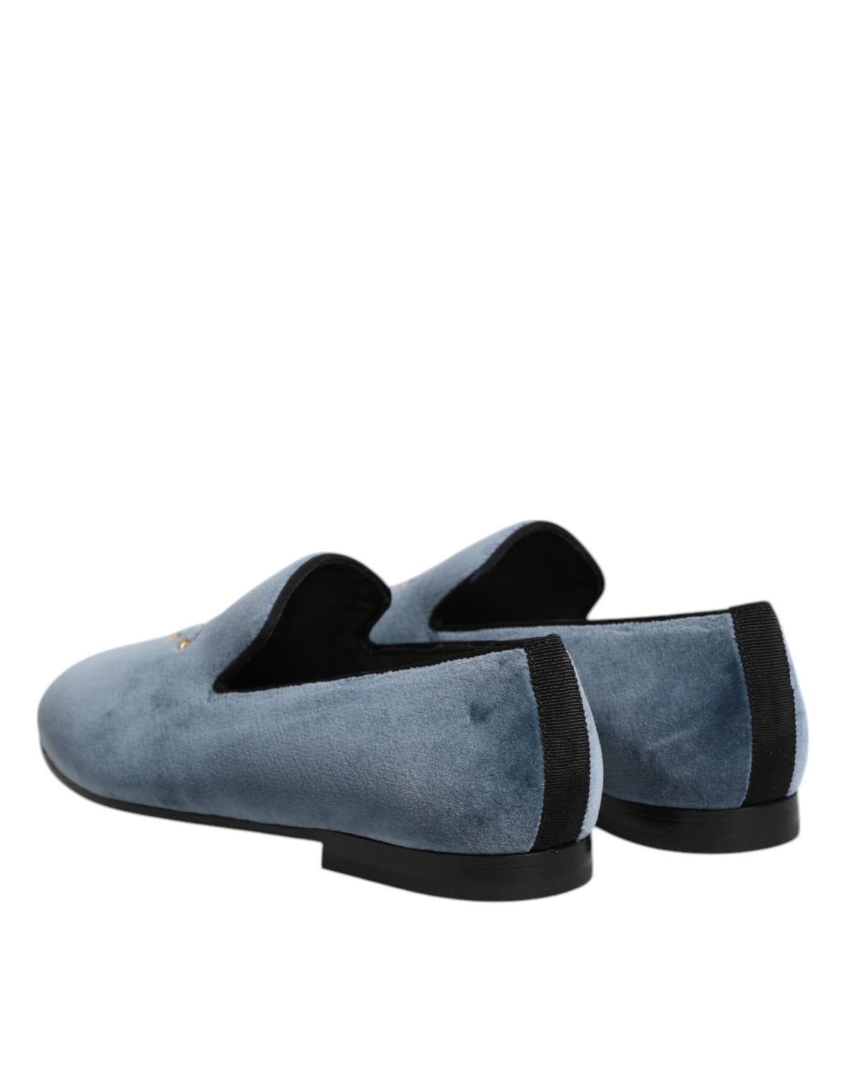 Dolce & Gabbana Blauwe Velvet DG Logo Instappers Nette Schoenen