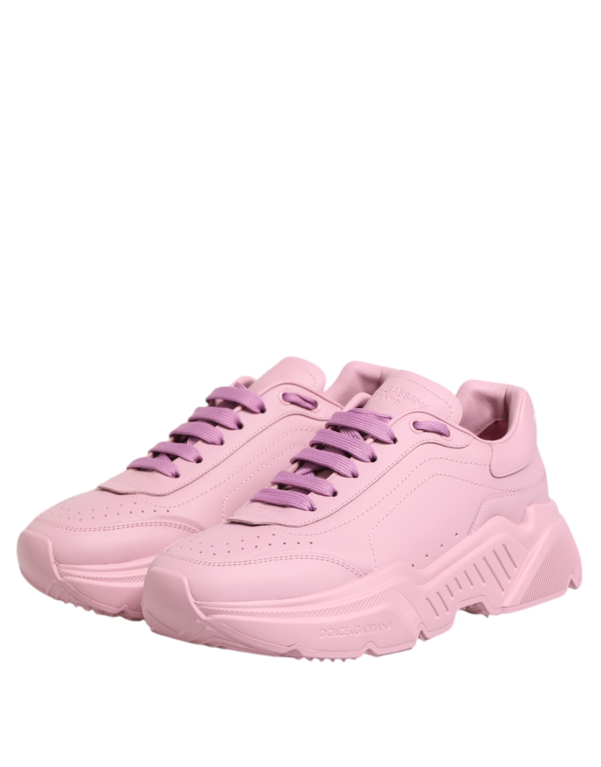 Dolce & Gabbana Roze Leren Daymaster Lage Sneakers Schoenen