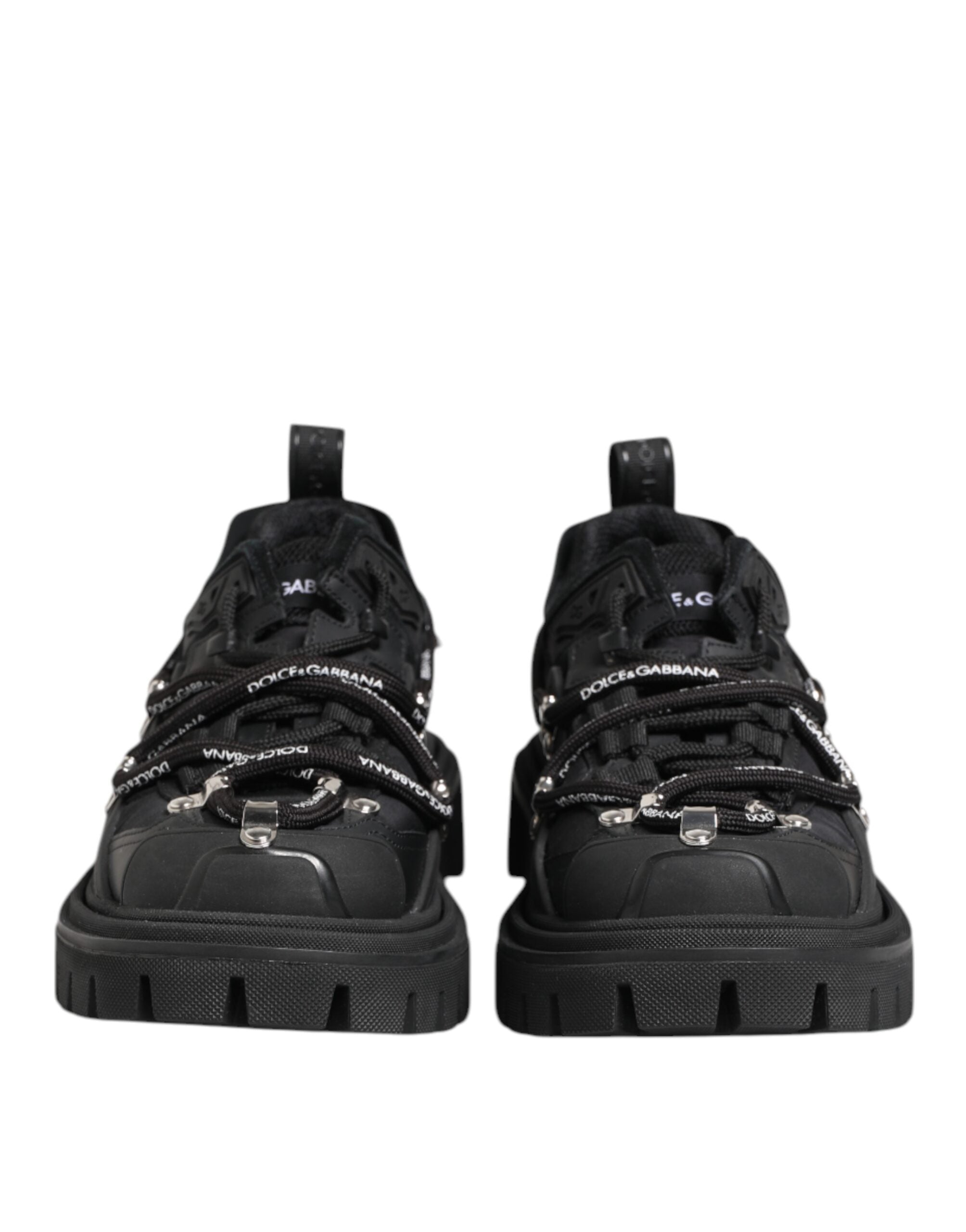 Dolce & Gabbana Zwarte lage vetersneakers