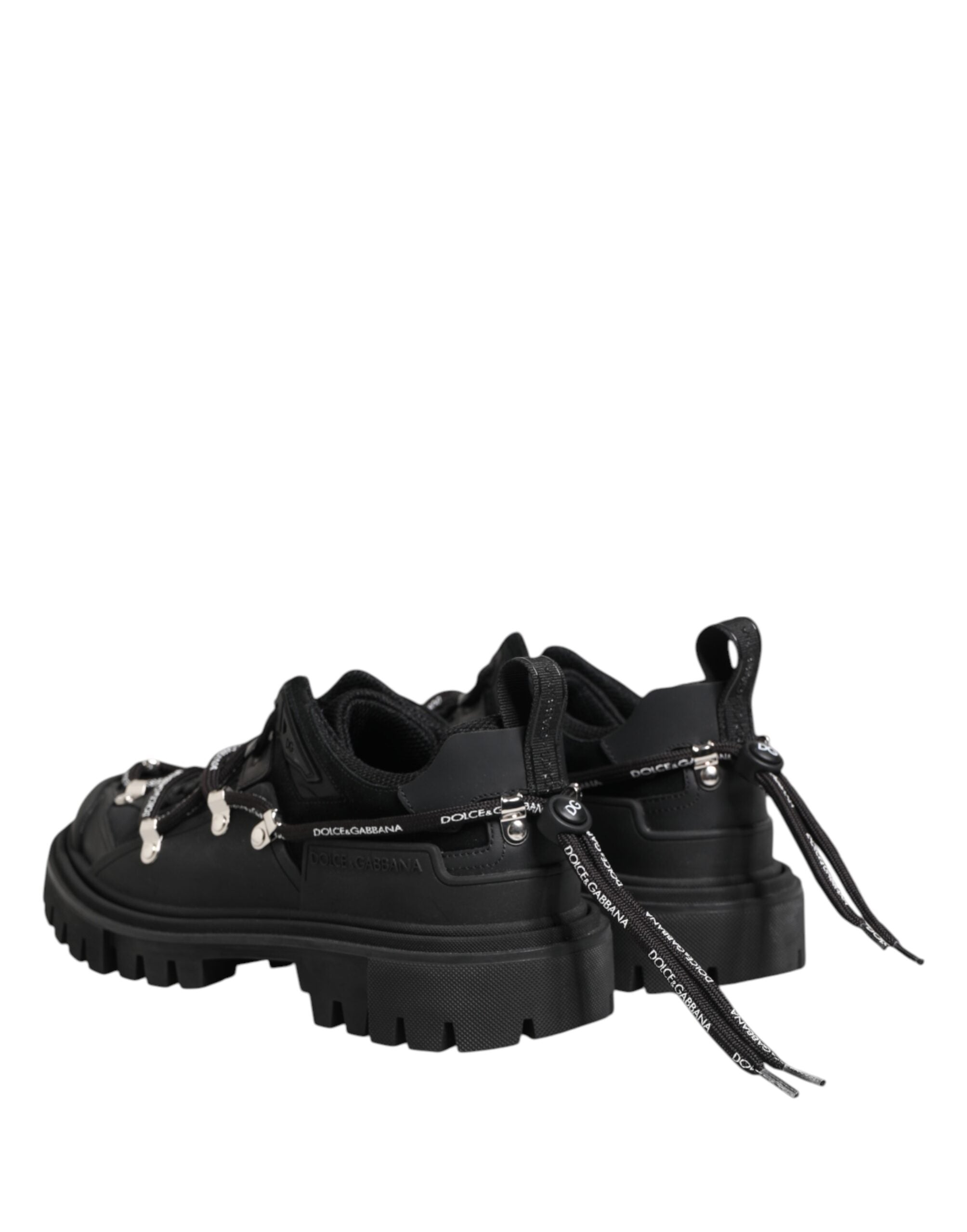 Dolce & Gabbana Zwarte lage vetersneakers