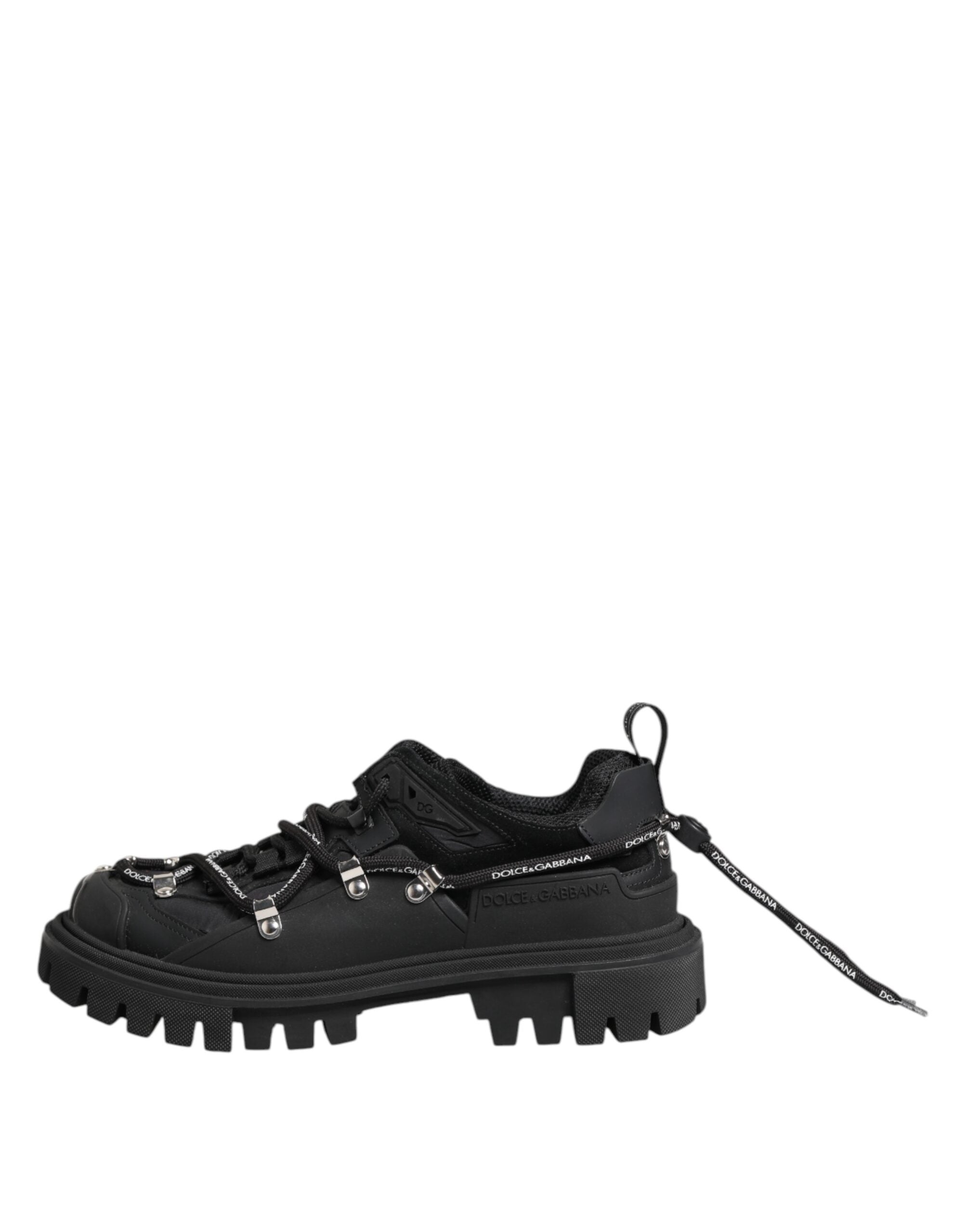 Dolce & Gabbana Zwarte lage vetersneakers