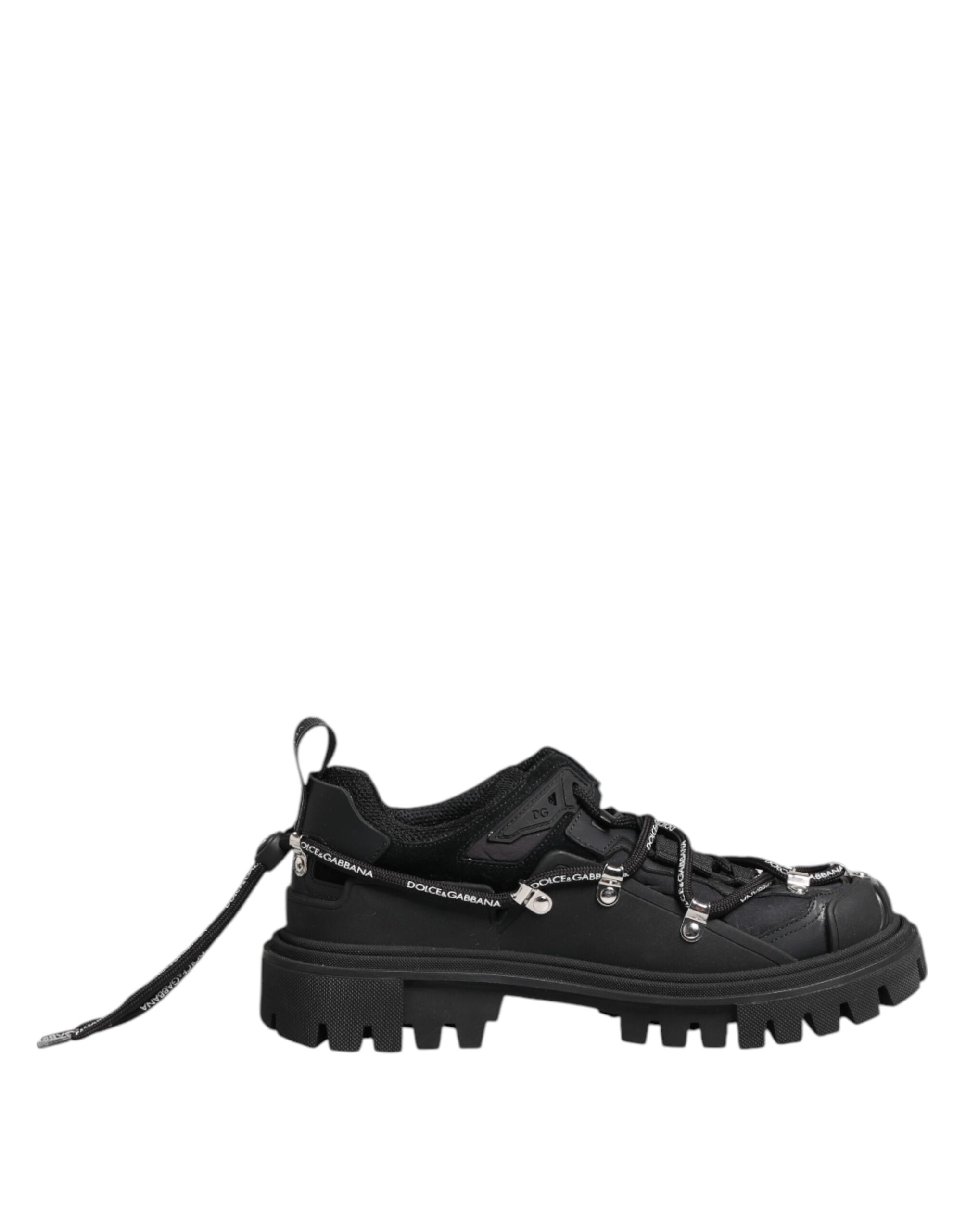 Dolce & Gabbana Zwarte lage vetersneakers