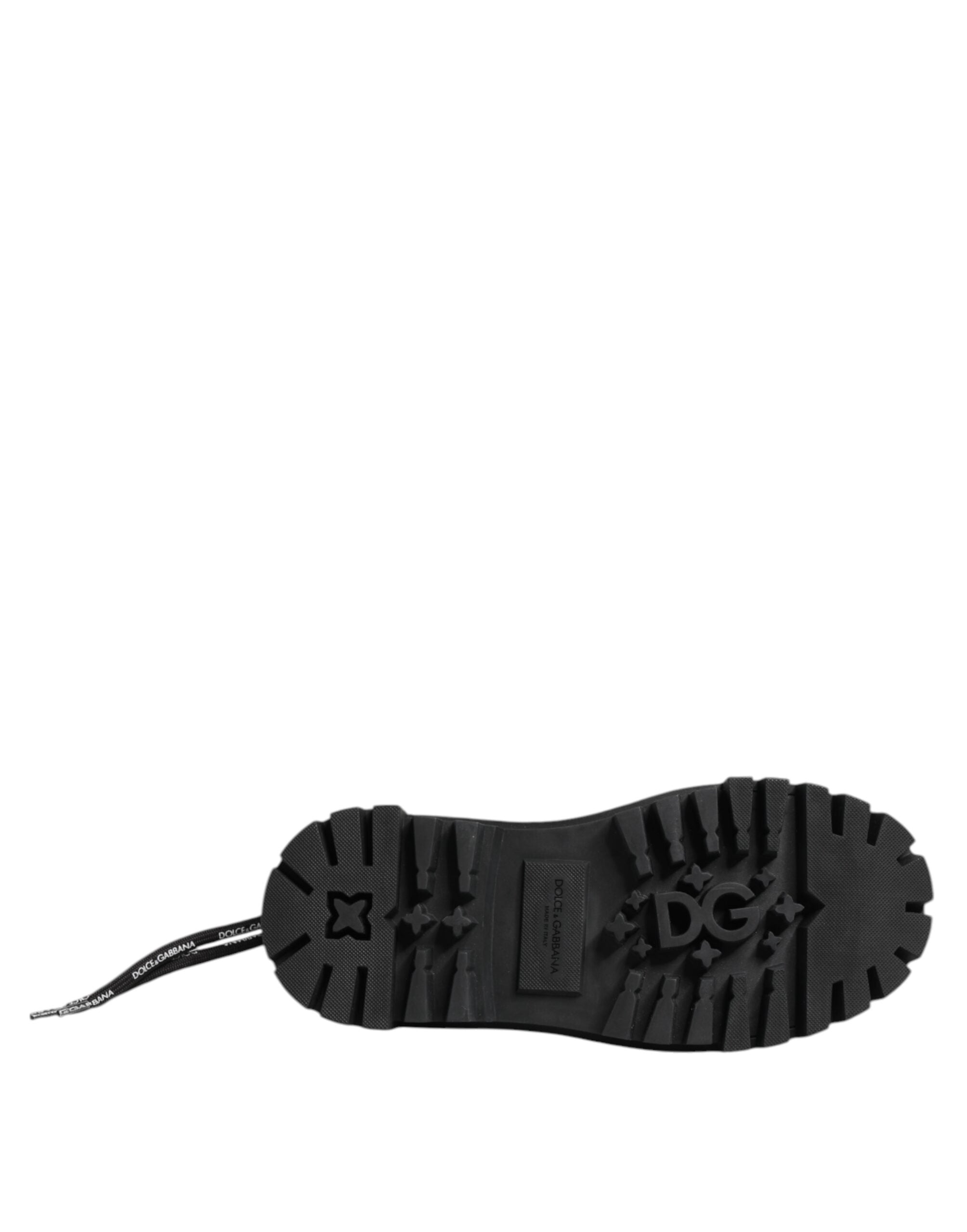 Dolce & Gabbana Zwarte lage vetersneakers