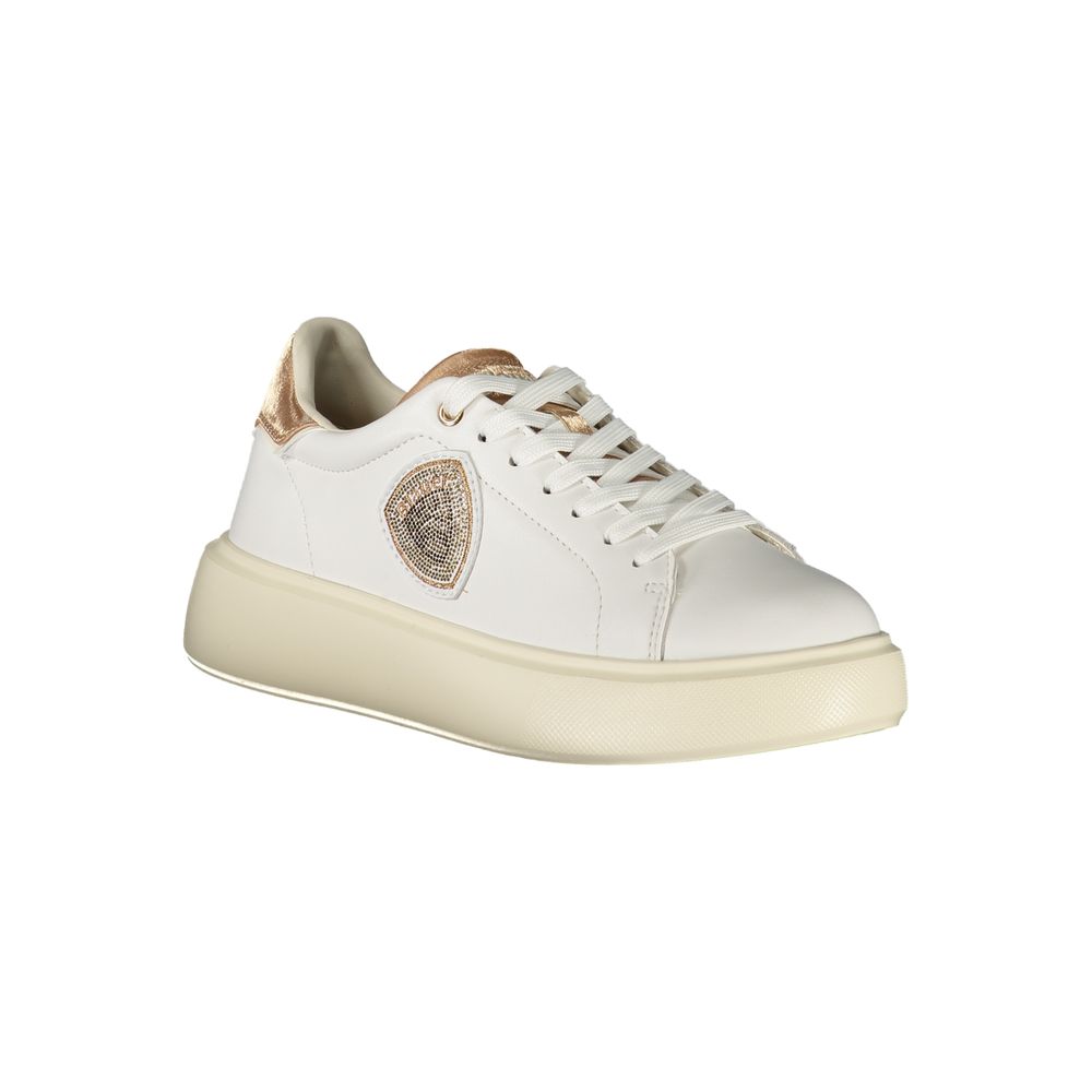 Blue White Polyurethane Women's Sneaker