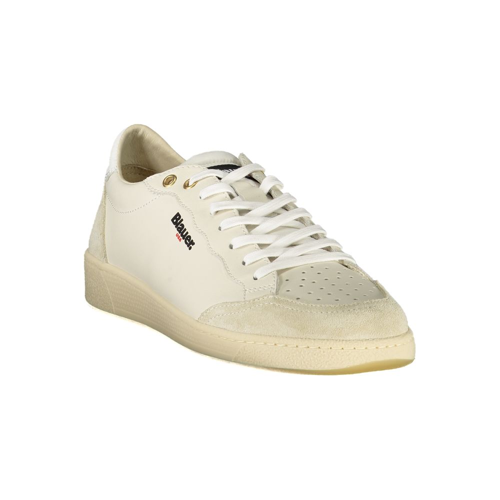 Blue White Polyurethane Men's Sneaker