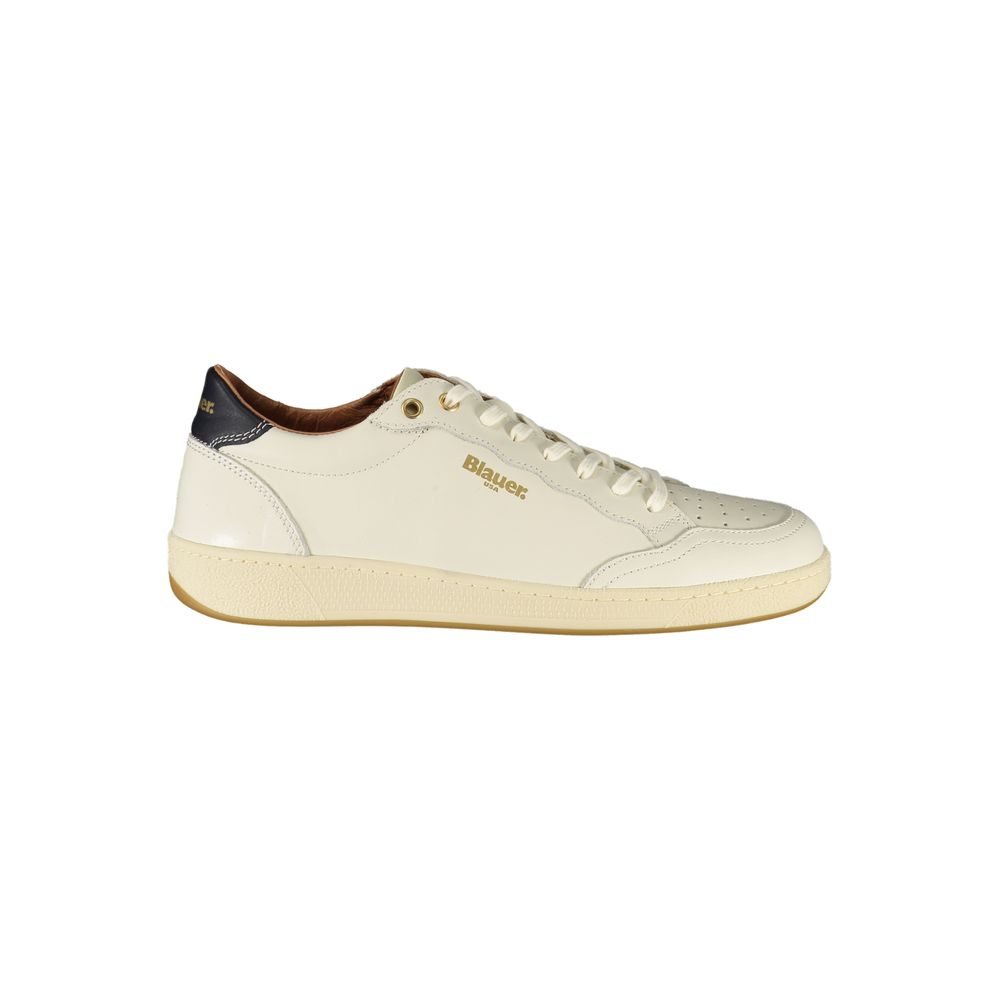 Blauer White Polyurethane Men's Sneaker