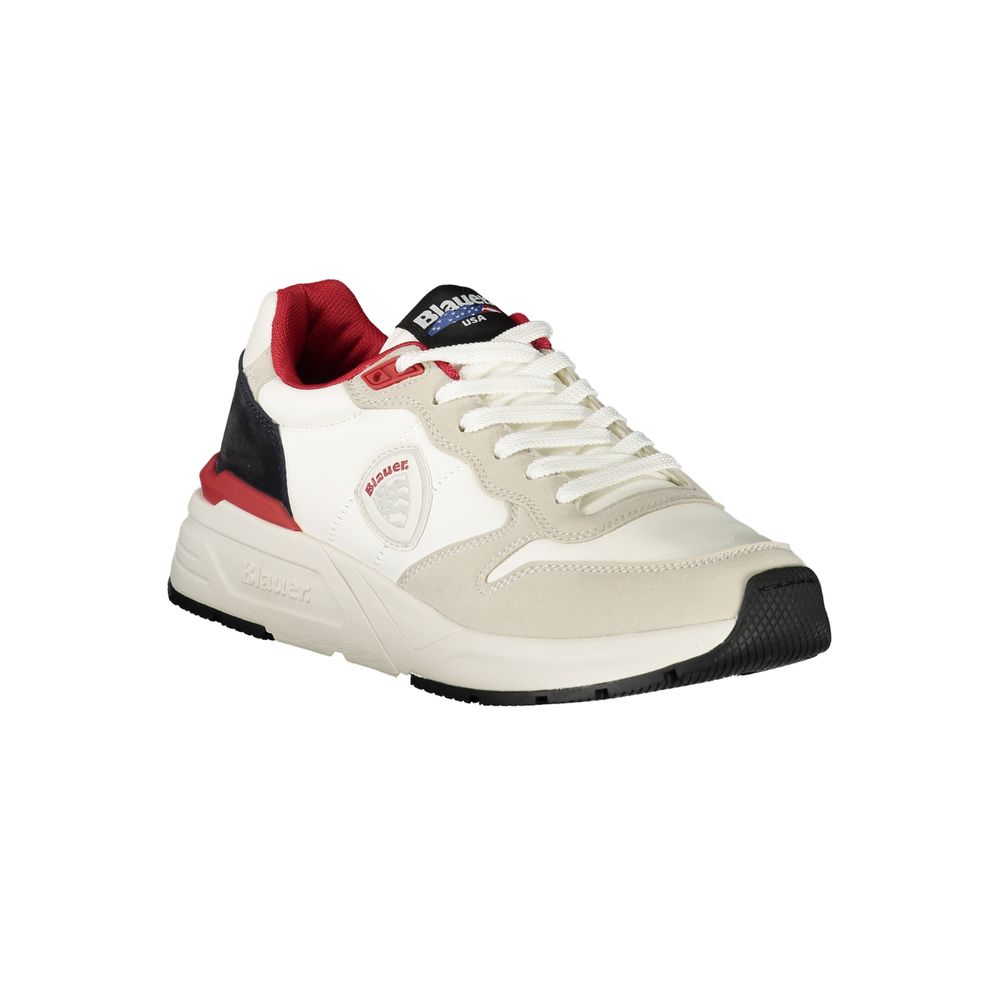 Blauer White Polyurethane Men's Sneaker