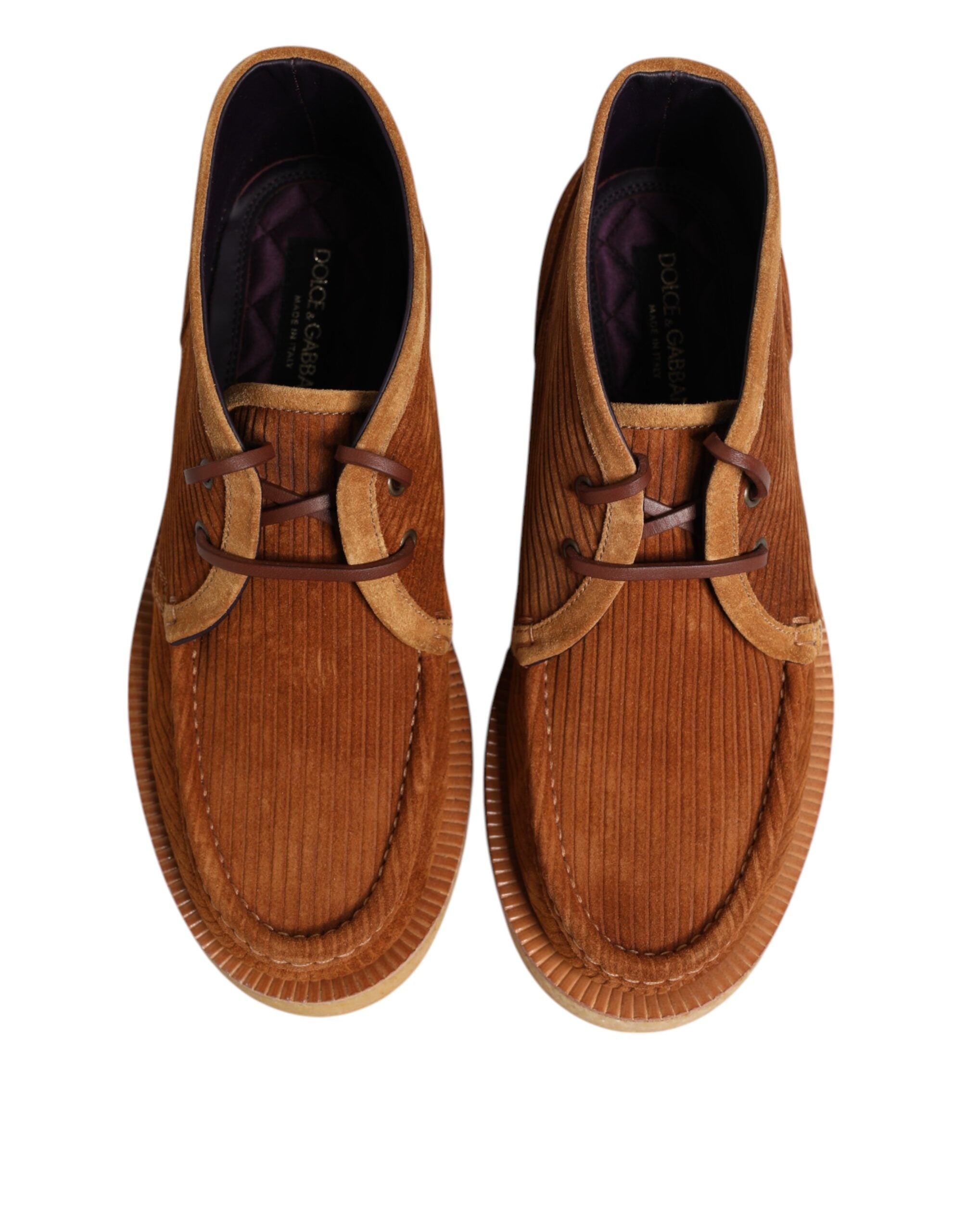 Dolce & Gabbana Bruine Suède Nubuck Leren Desert Enkellaarzen Schoenen