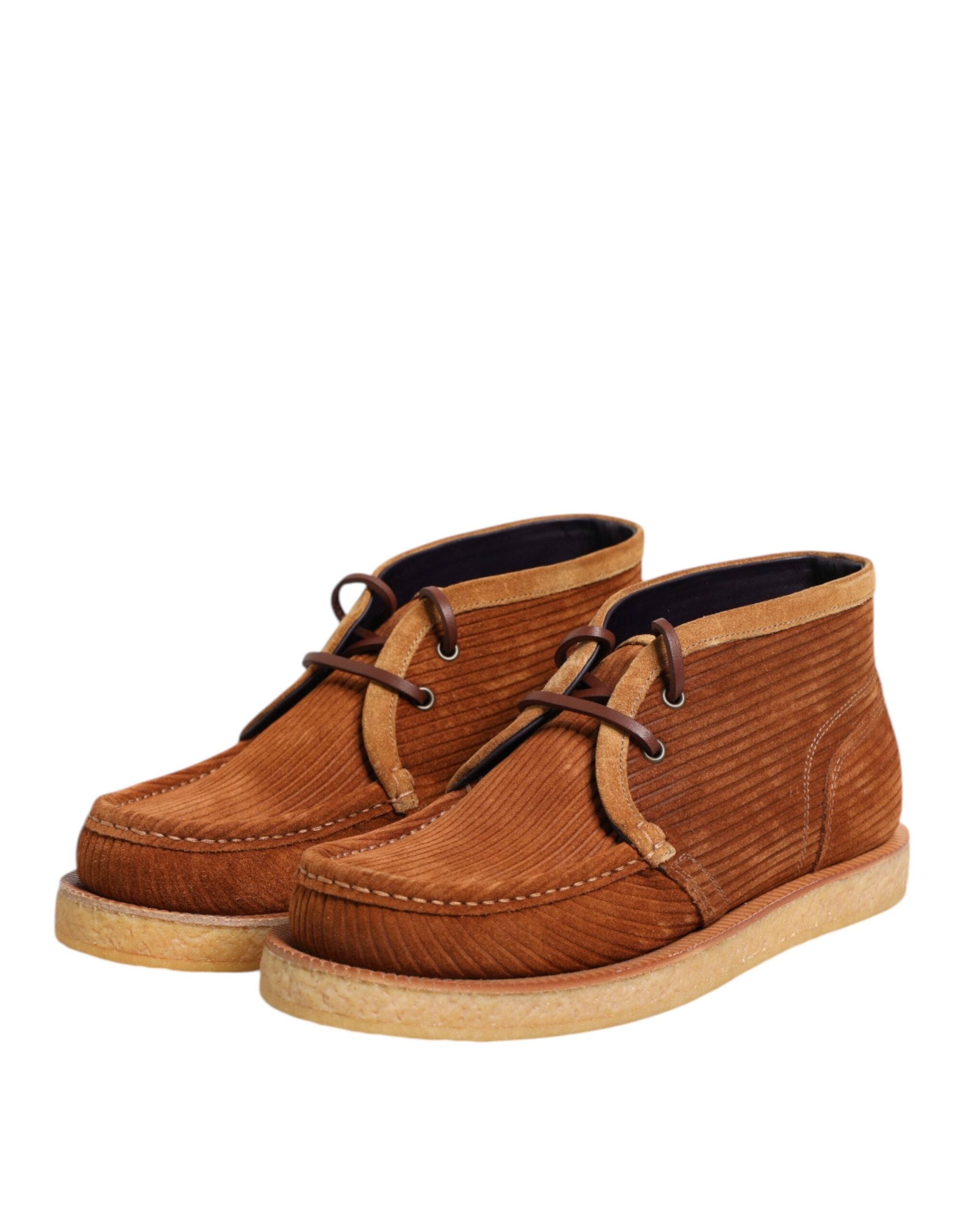 Dolce & Gabbana Bruine Suède Nubuck Leren Desert Enkellaarzen Schoenen