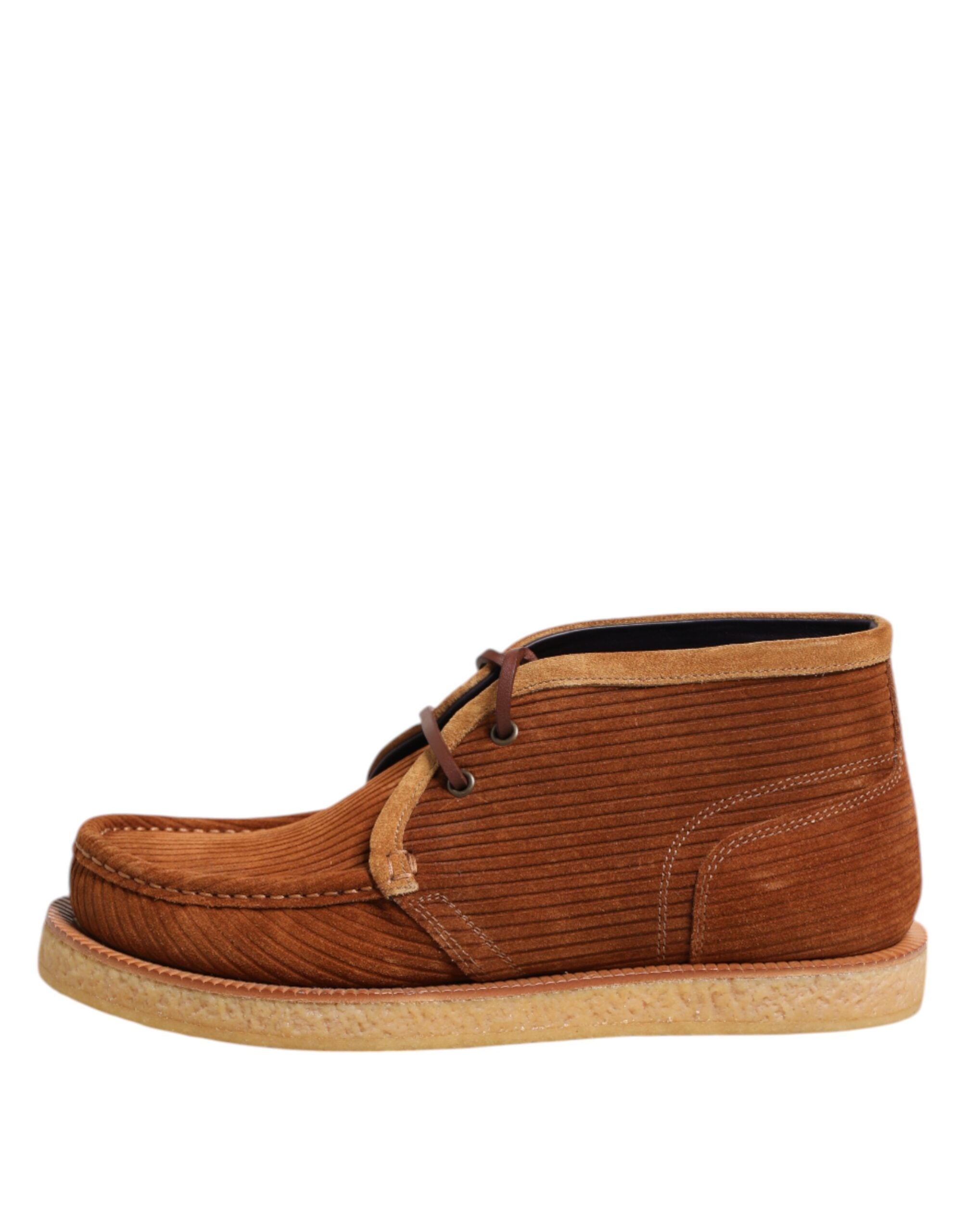 Dolce & Gabbana Bruine Suède Nubuck Leren Desert Enkellaarzen Schoenen