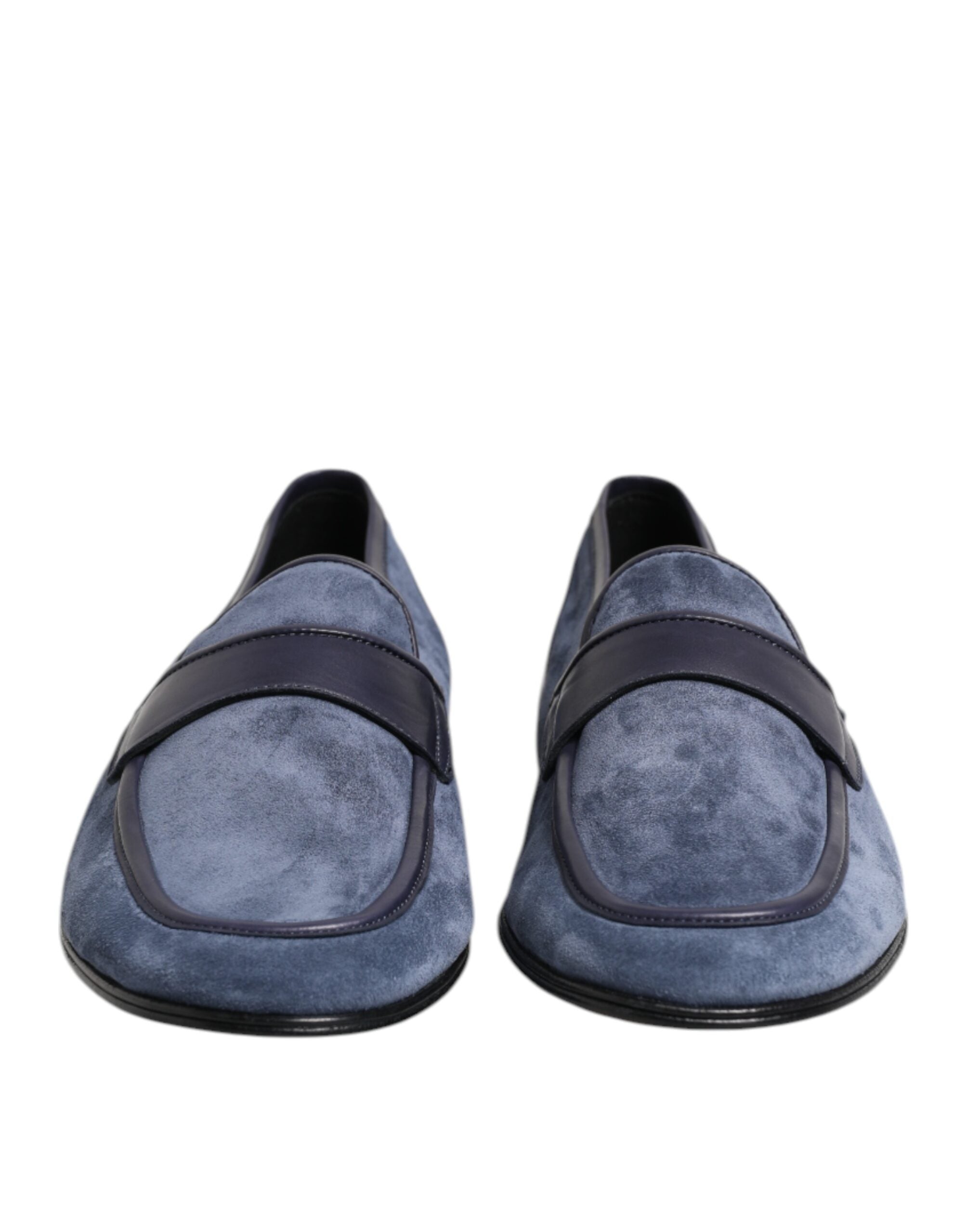 Dolce & Gabbana Blauwe Suède Leren Instappers Mokkasins