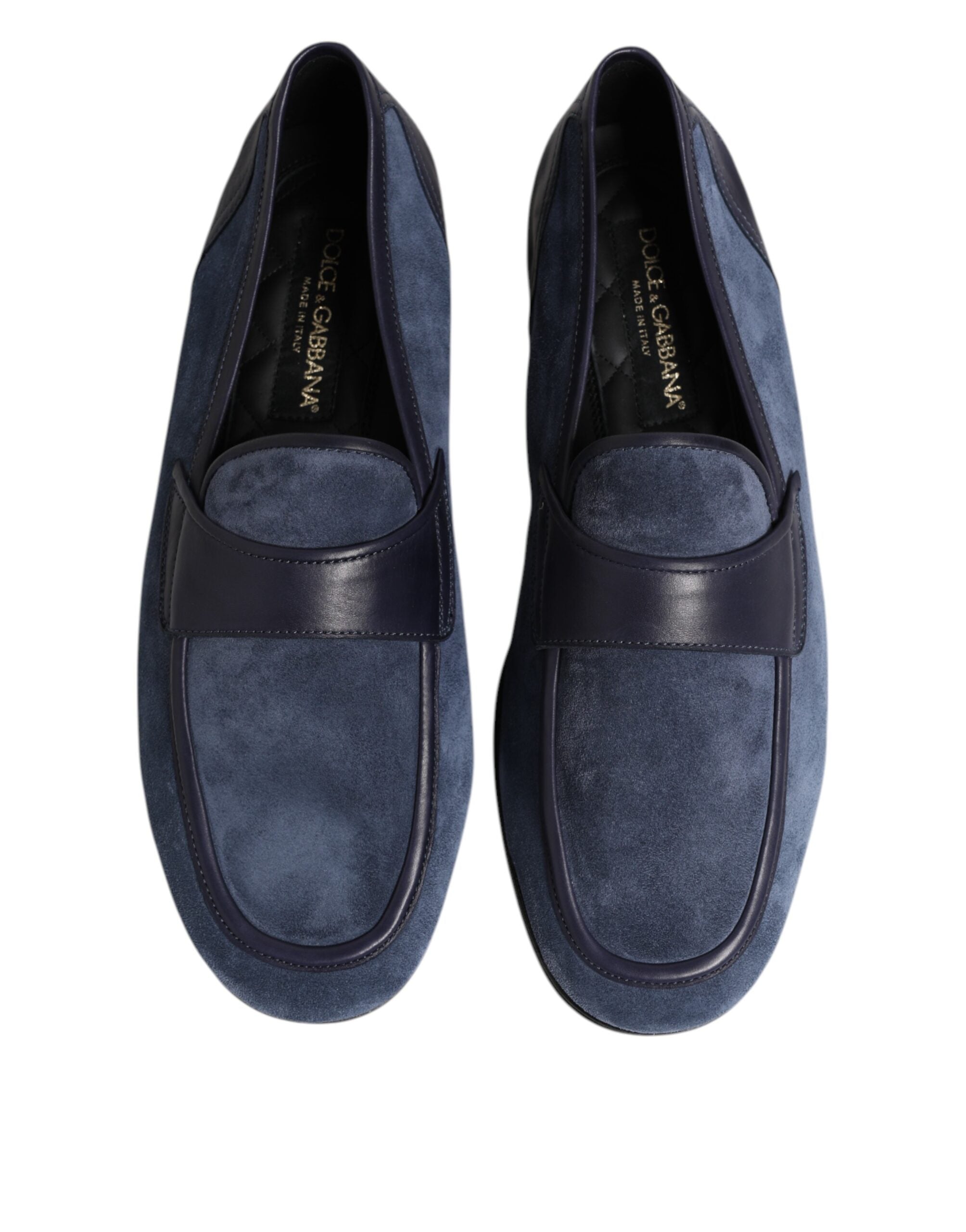 Dolce & Gabbana Blauwe Suède Leren Instappers Mokkasins
