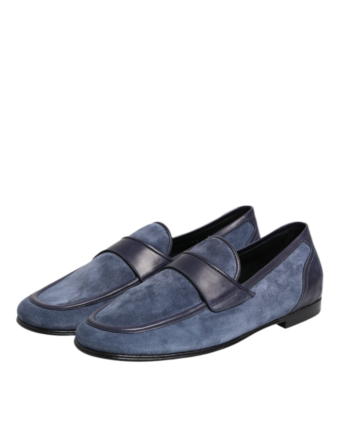 Dolce & Gabbana Blauwe Suède Leren Instappers Mokkasins