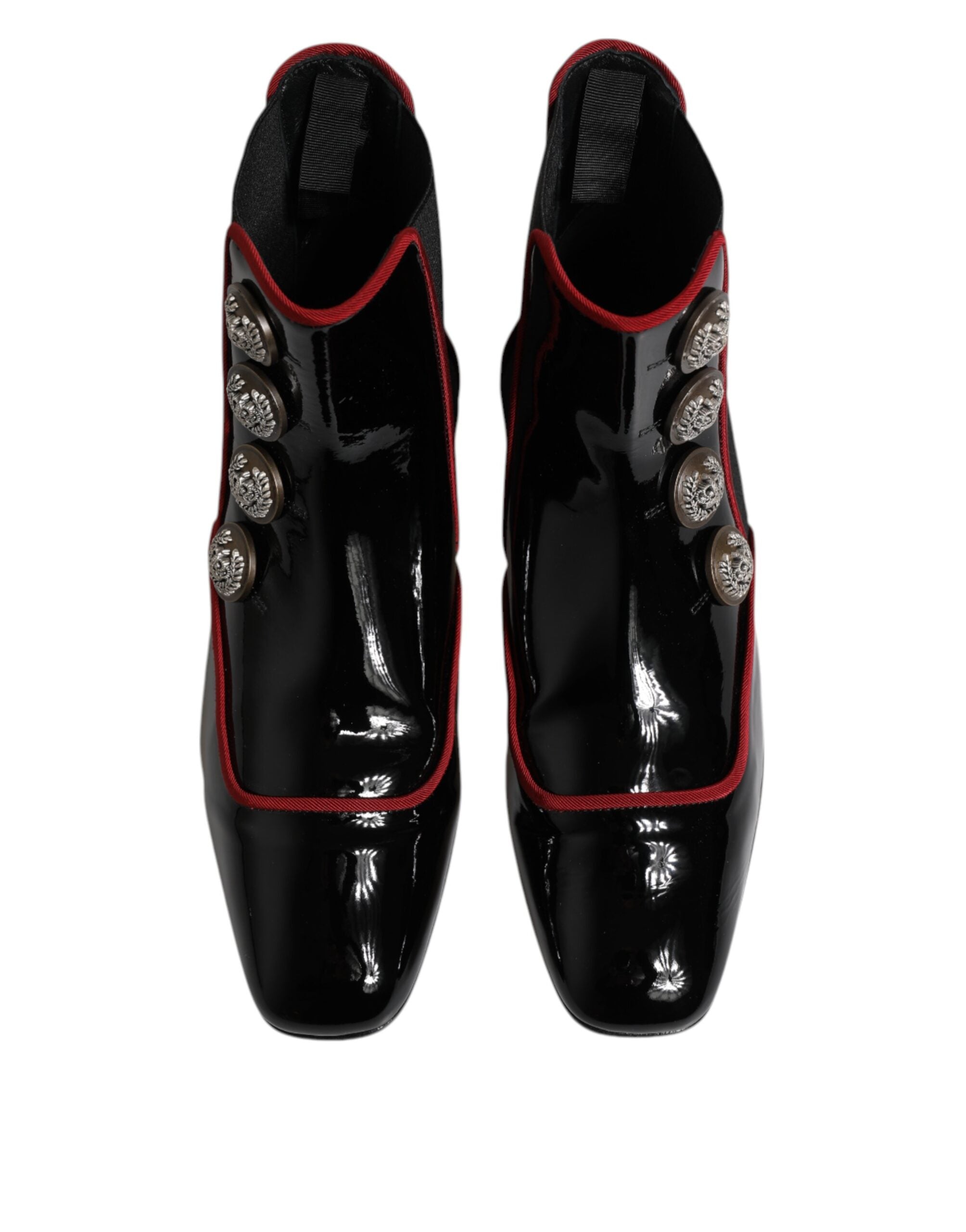 Dolce & Gabbana Zwarte Jackie Chelsea Laarzen met Knoopsluiting